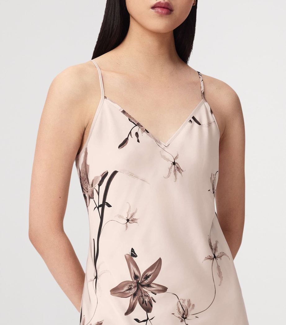 AllSaints Womens Hera 2-In-1 Midi Dress Petra Cream White Image 5