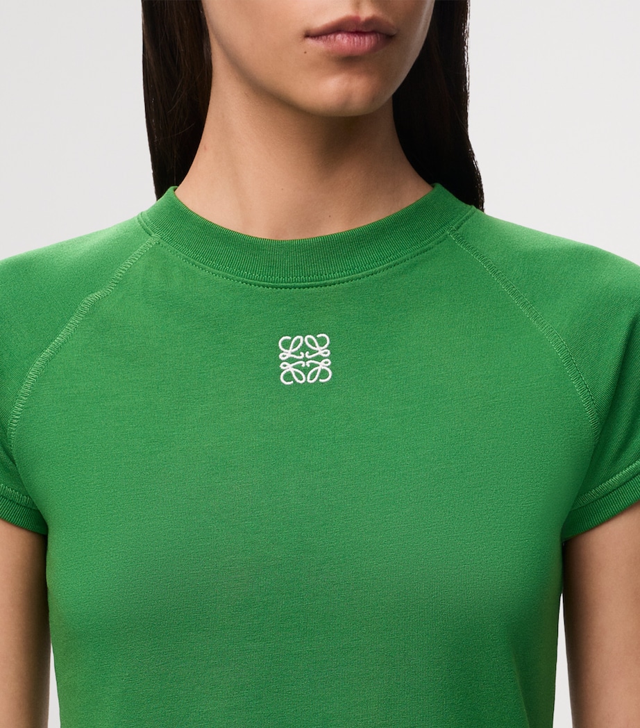 LOEWE Womens Anagram Logo T-Shirt Green Image 5