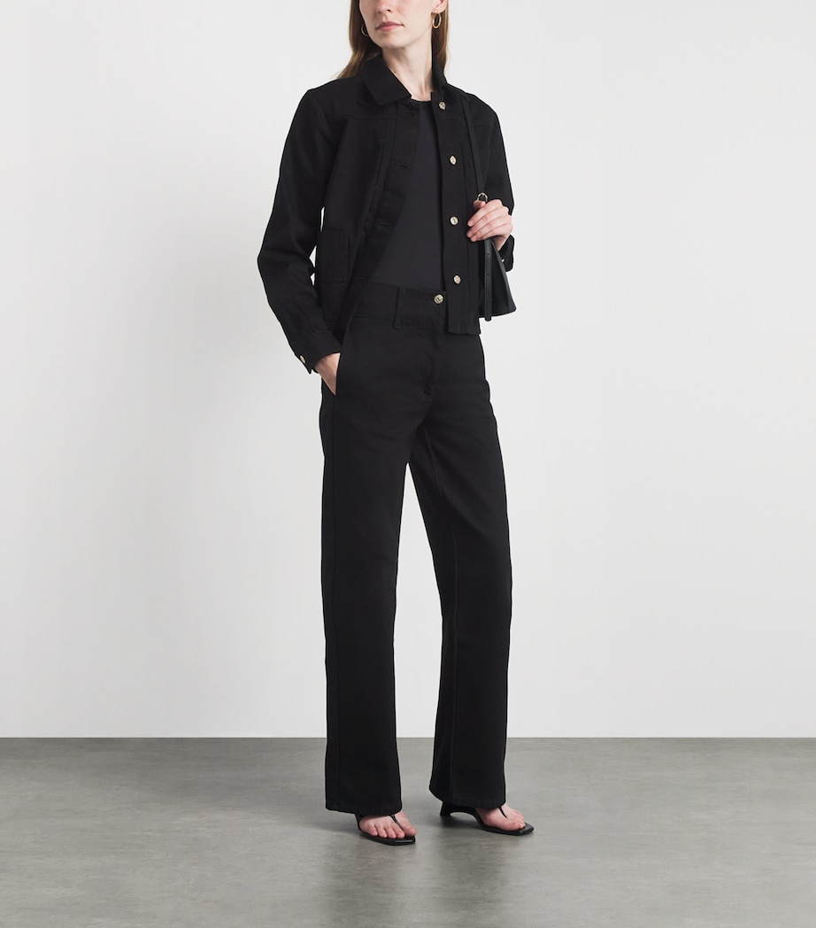 Claudie Pierlot Womens High-Rise Wide-Leg Jeans Black Denim Image 2