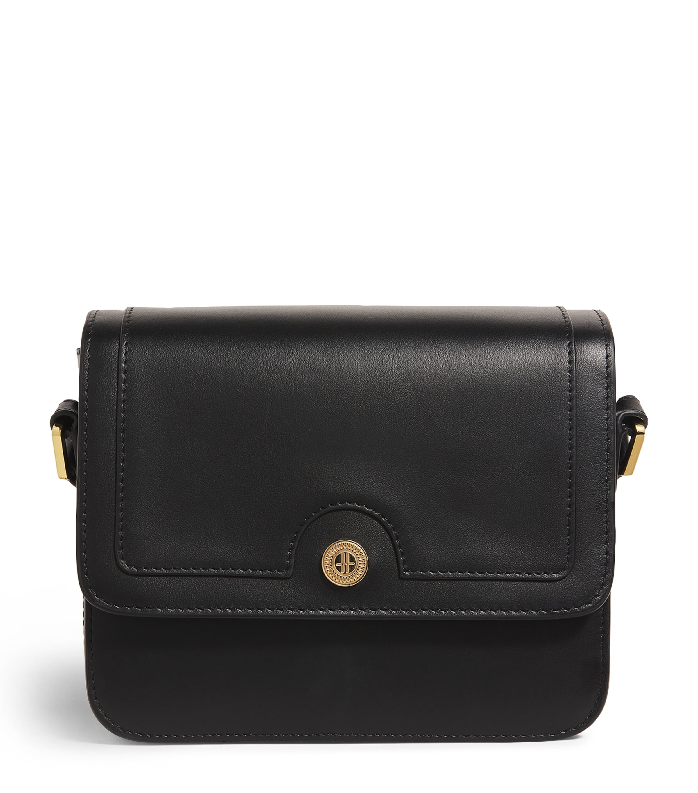 Harrods Leather Camera Bag In Black