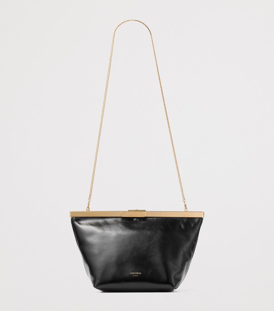 Leather Ganache Clutch Bag BLACK/GOLD Image 4