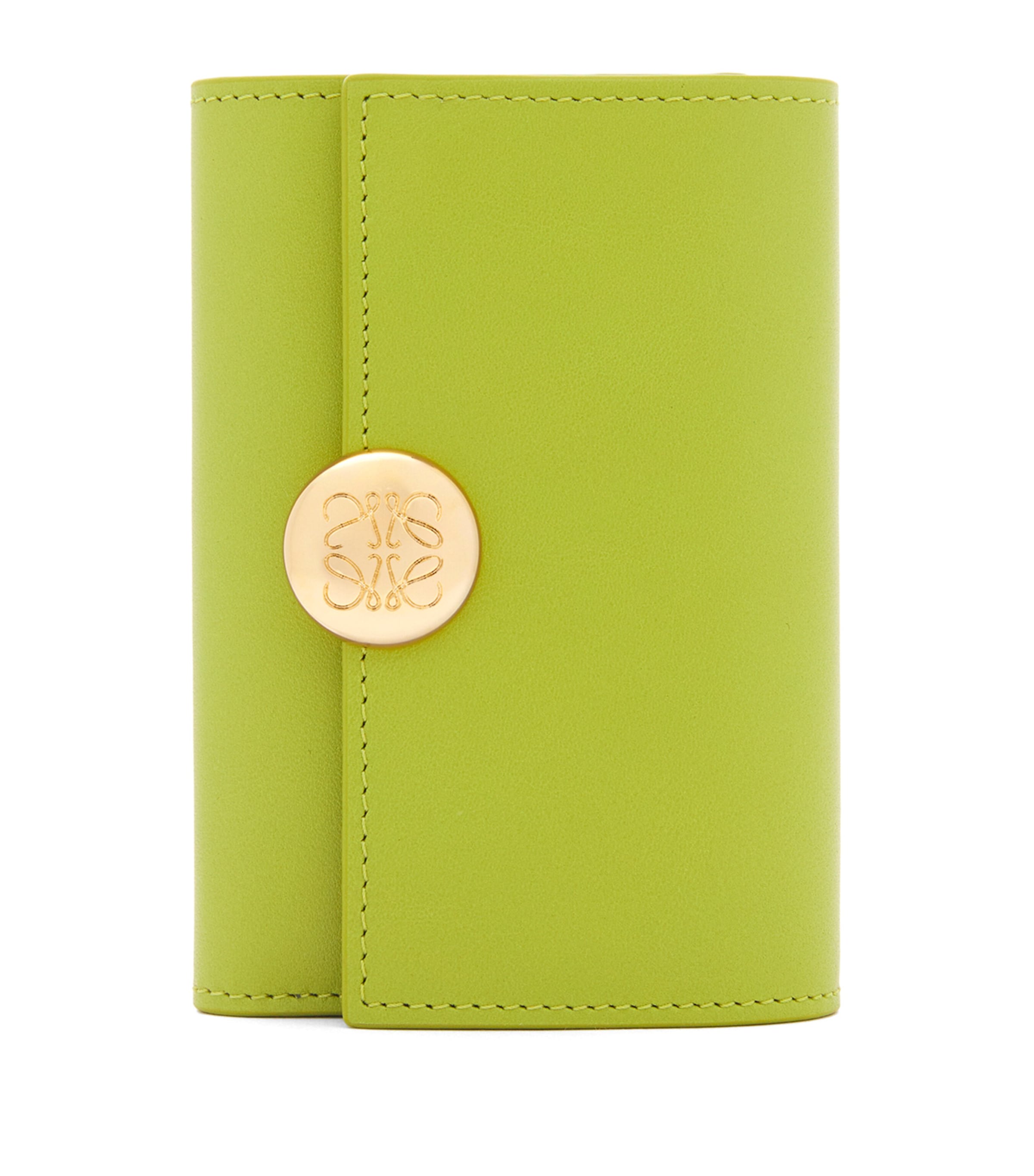Loewe Leather Pebble Wallet In Green