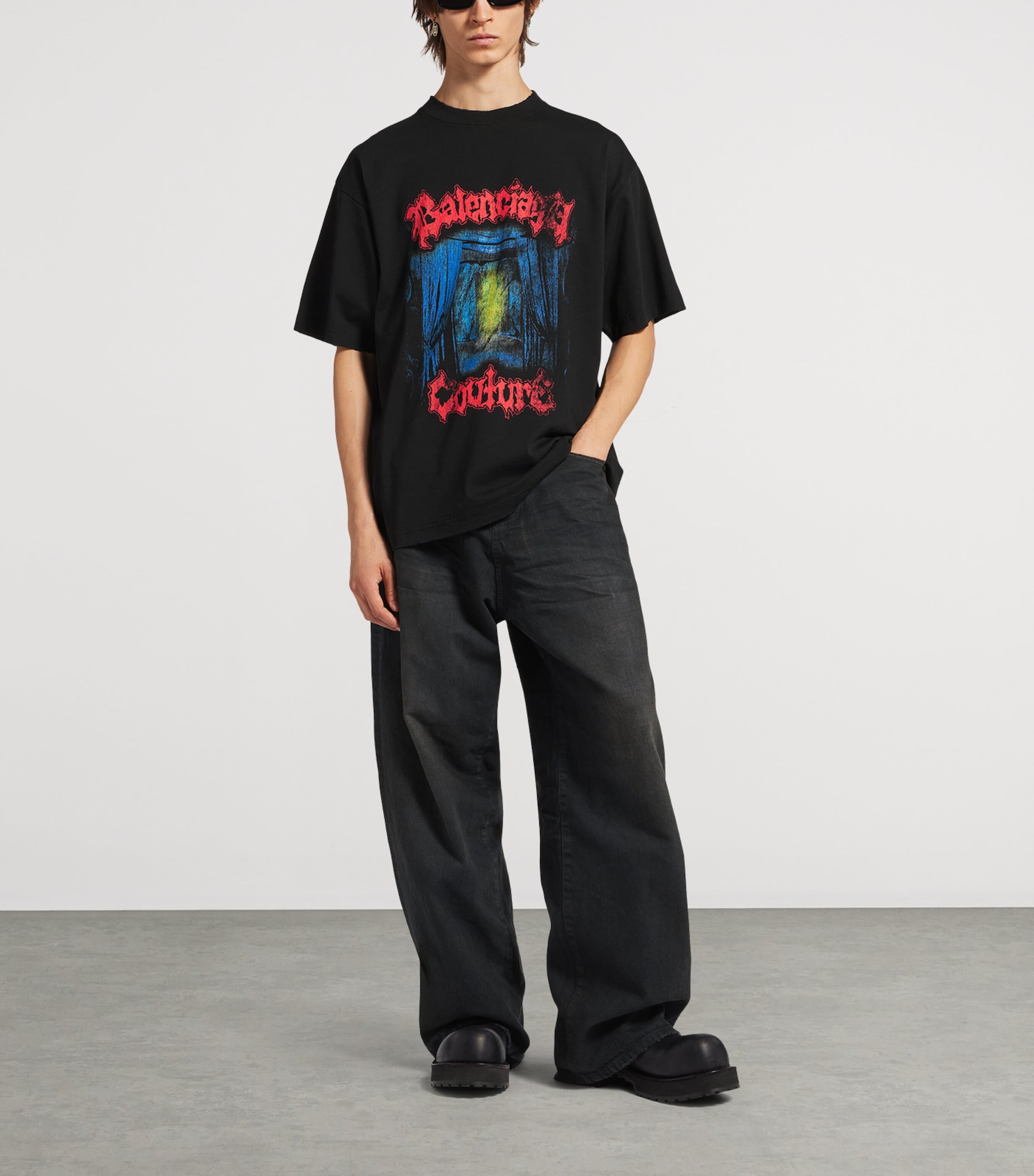 Balenciaga Mens Cotton Salon de Couture Gothic T-Shirt Image 2