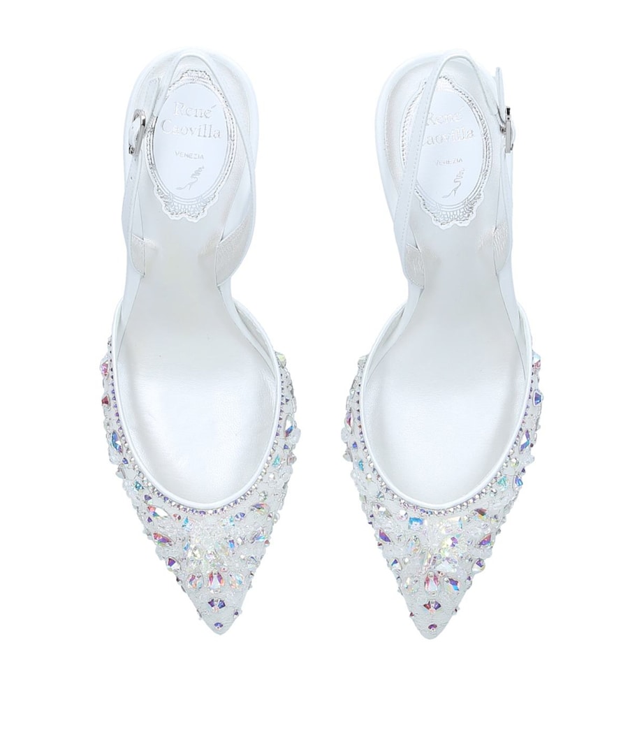 Embellished Cinderella Slingback Mules 75 WHITE Image 4