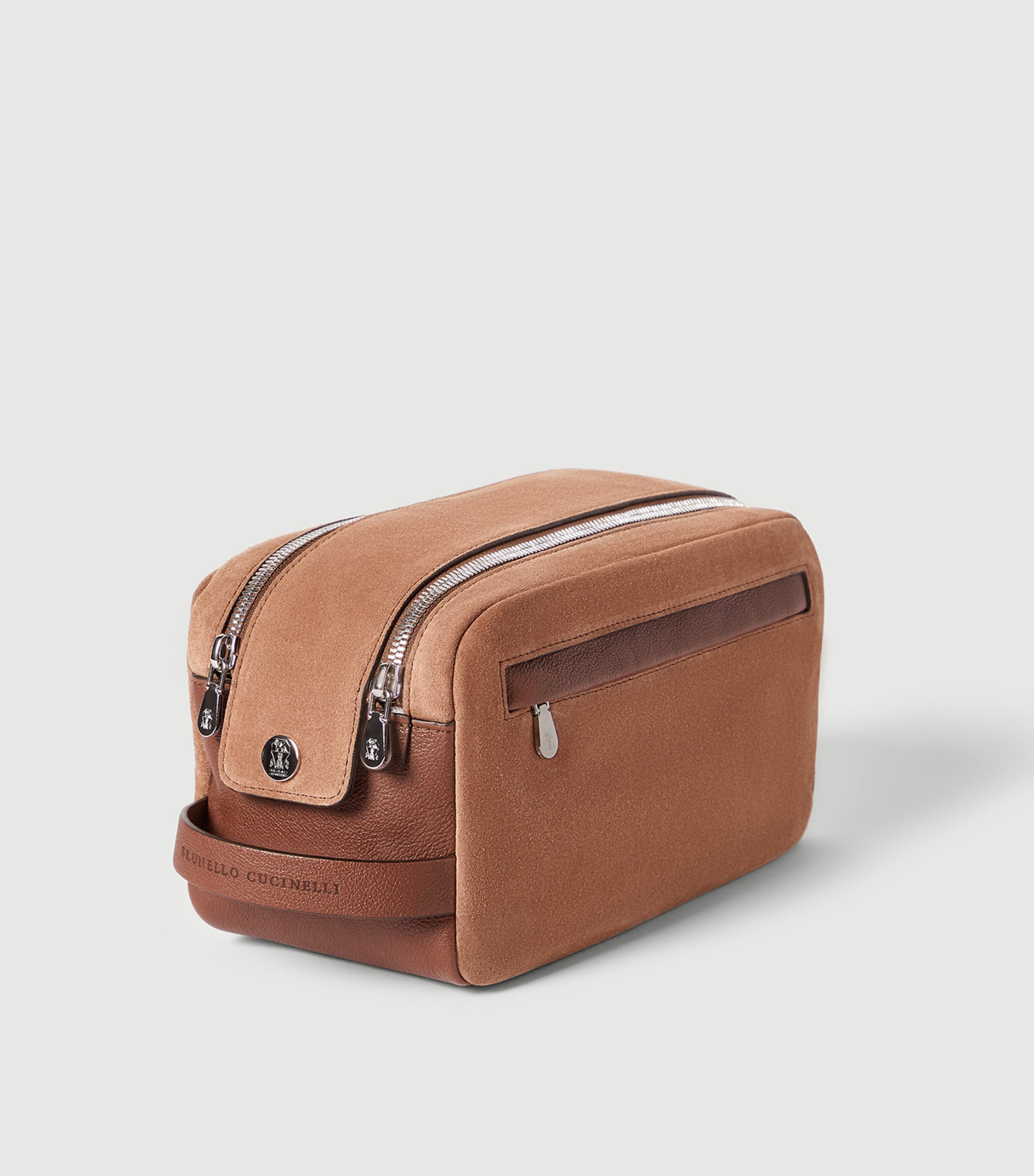 Brunello Cucinelli Suede-Leather Wash Bag Image 3
