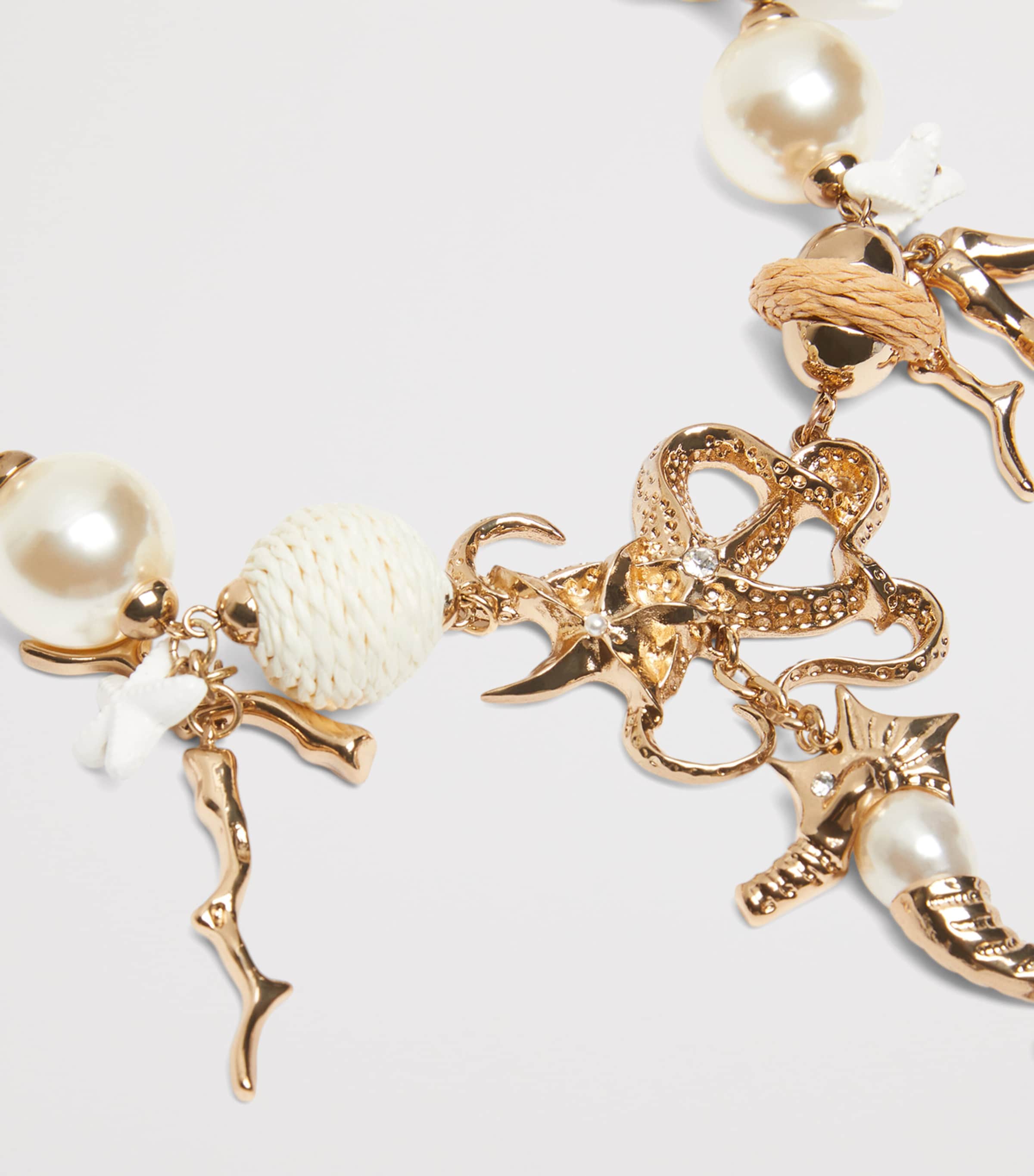 Beaded Charm Necklace GOLD Image 3