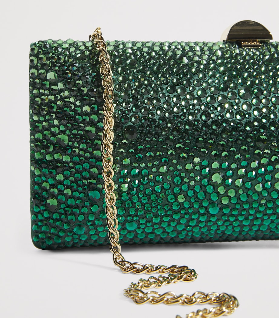 Rodo Silk Crystal Clutch Bag Sage Green Image 6