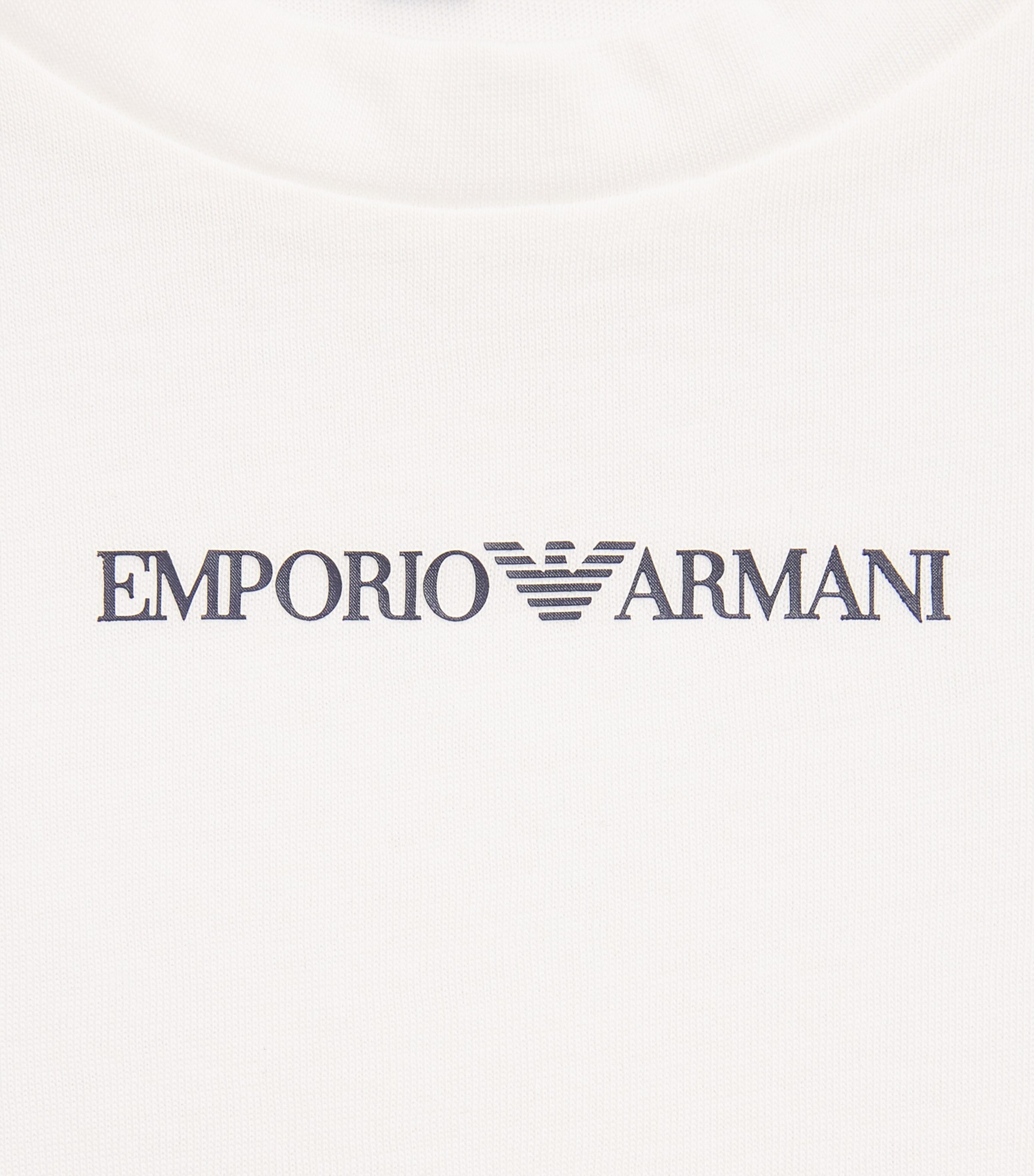 Emporio Armani Kids Cotton Logo T-Shirt (4-16 Years) Off White Image 3