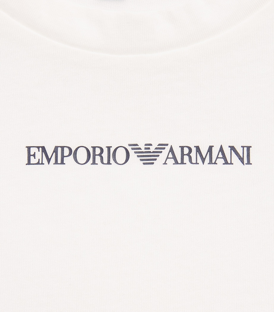 Emporio Armani Kids Cotton Logo T-Shirt (4-16 Years) Off White Image 3