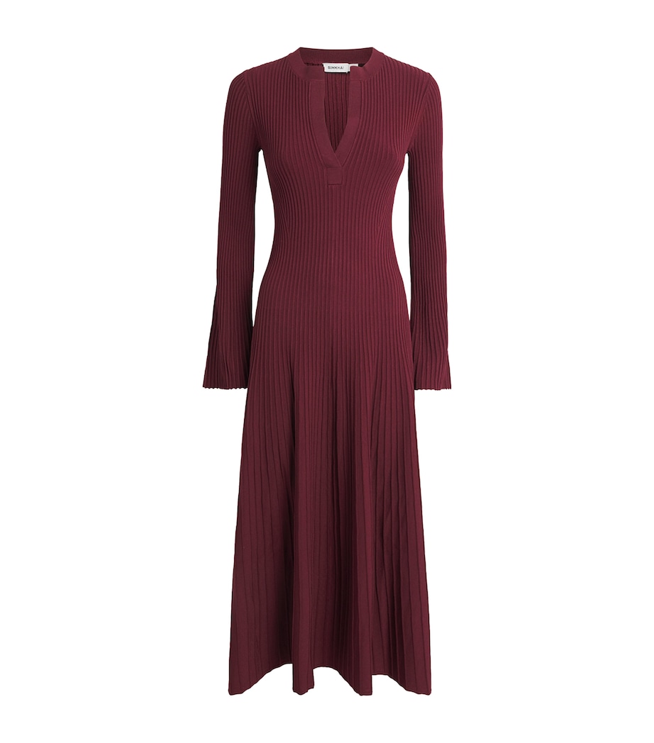 Ribbed Genna Midi Dress CRANBERRY Image 1