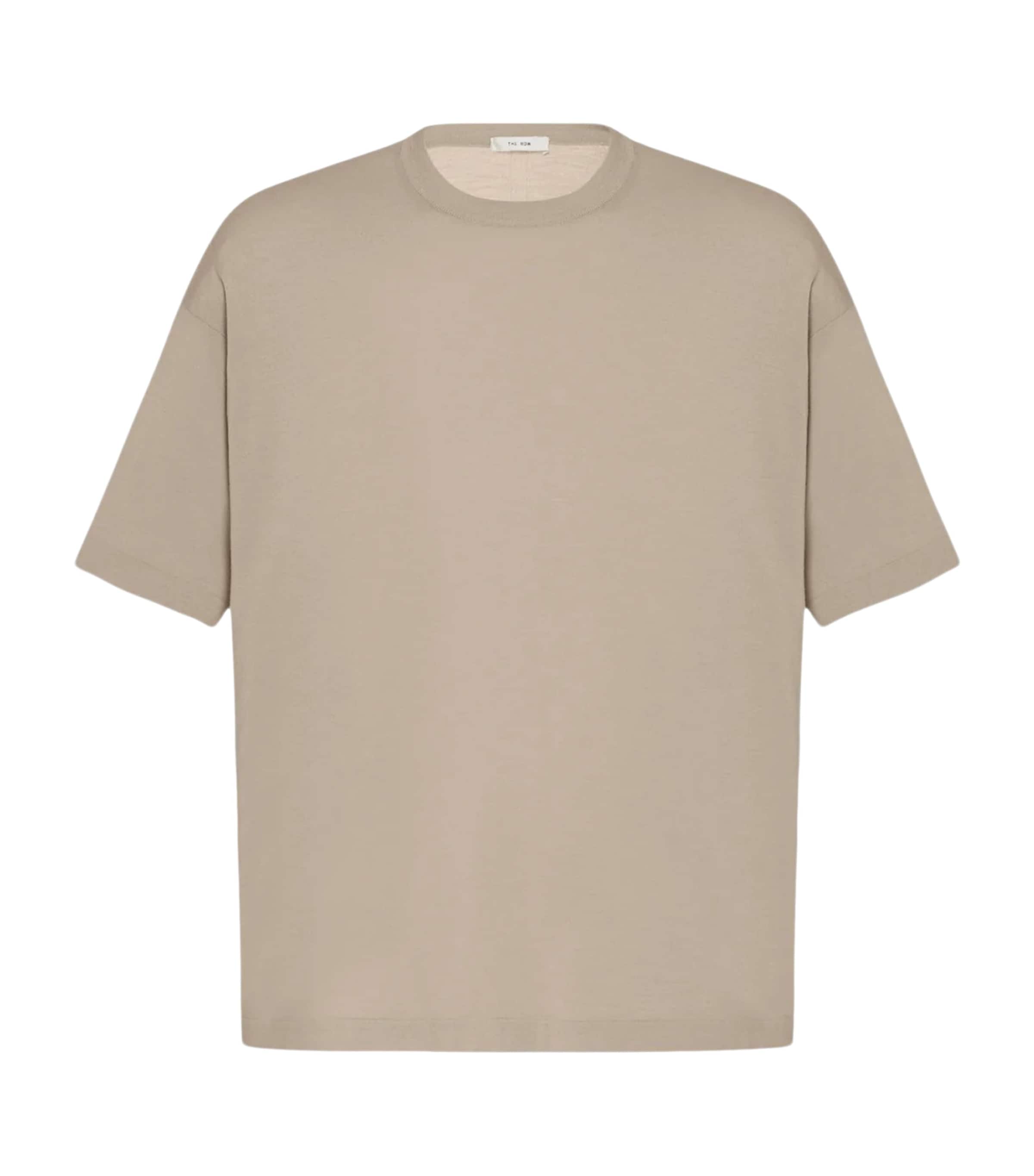 The Row Mens Dlomu Wool T-Shirt Taupe Image 1