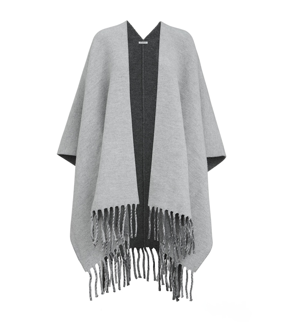 Brunello Cucinelli Womens Wool-Cashmere Reversible Poncho Image 1