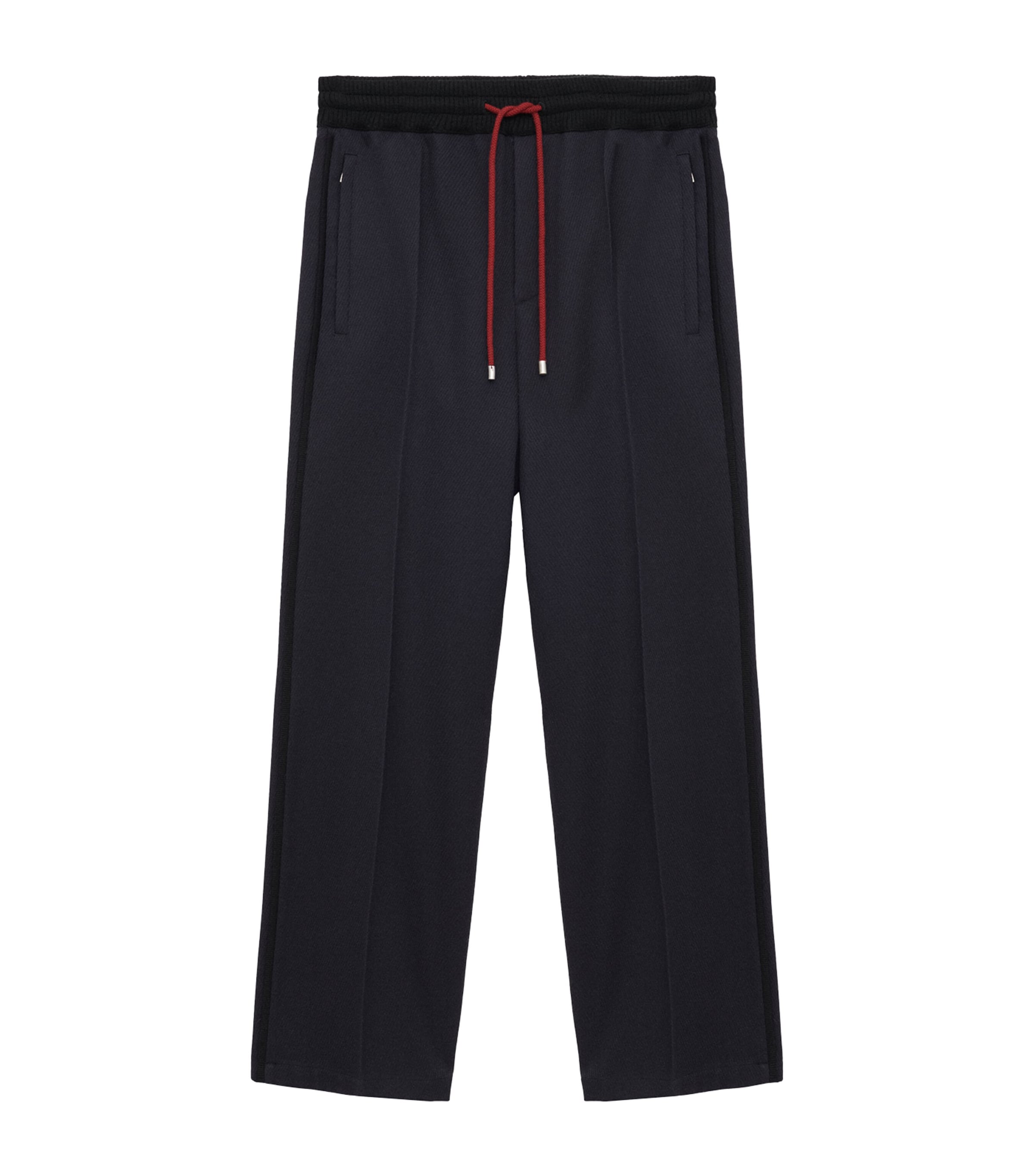 Wool-Blend Drawstring Trousers DARK NAVY BLUE Image 1