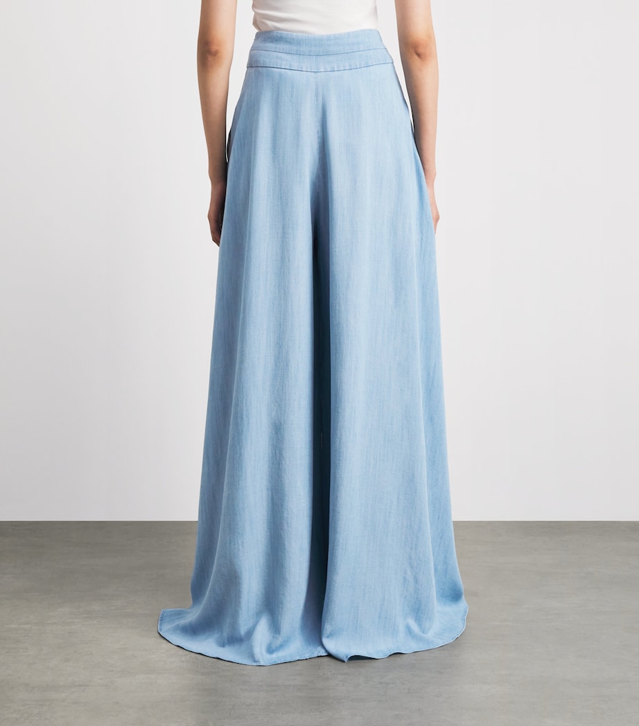 Palmer//Harding Womens Wide-Leg Clarity Trousers Blu Blue Chmbry Tncl Image 5