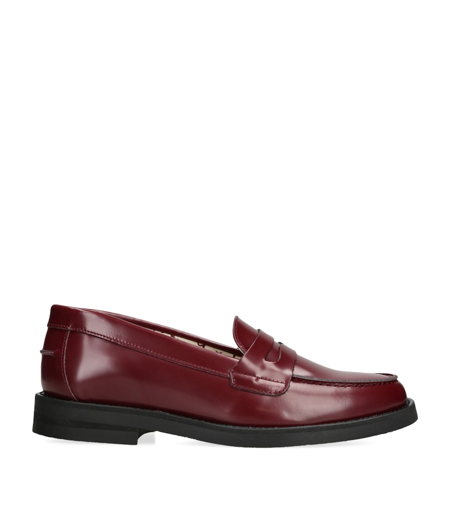 Leather Wilde Penny Loafers WINE Image 1