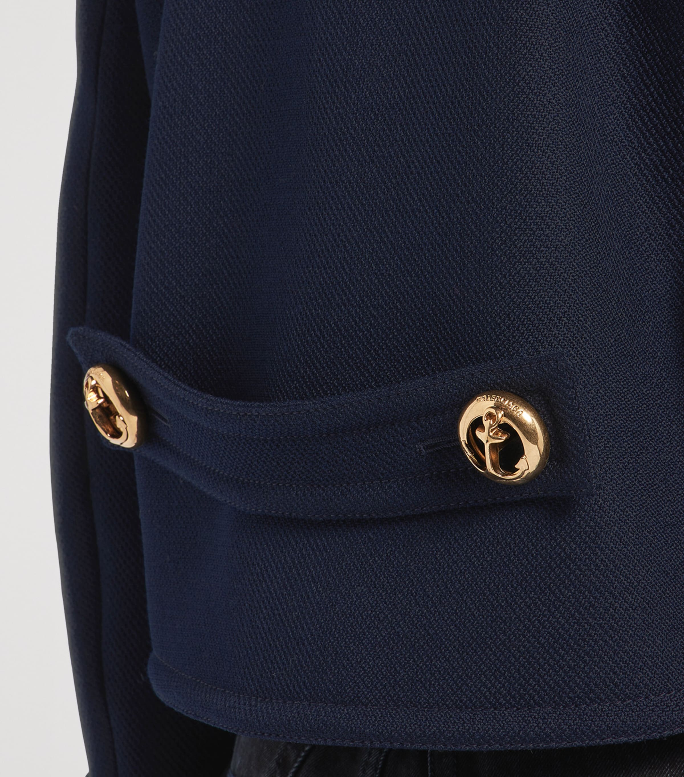 Balenciaga Womens Wool Cropped Pea Coat Image 6
