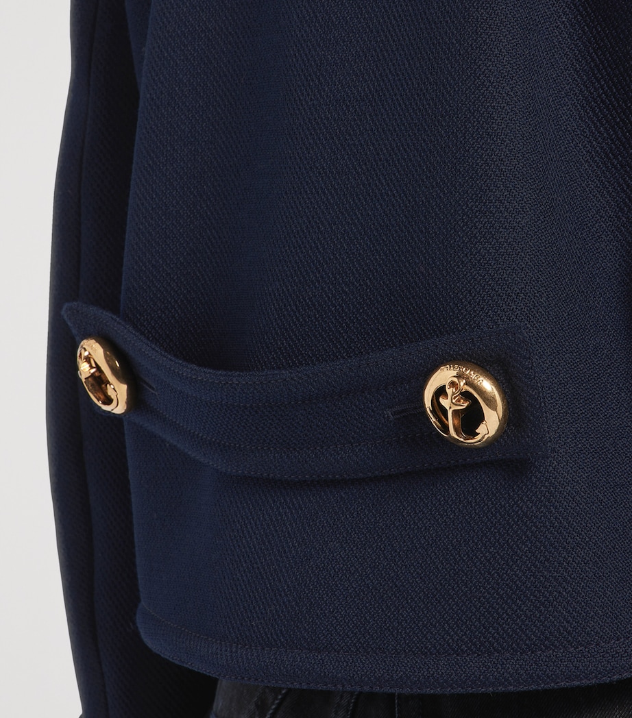 Balenciaga Womens Wool Cropped Pea Coat Image 6