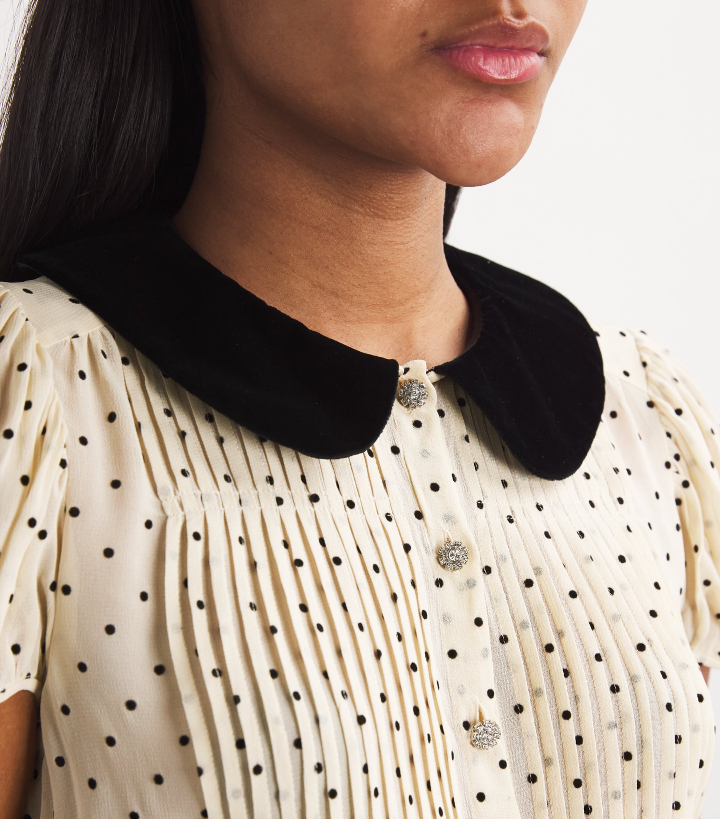 DÔEN Georgette Polka-Dot Madeline Blouse | Harrods US
