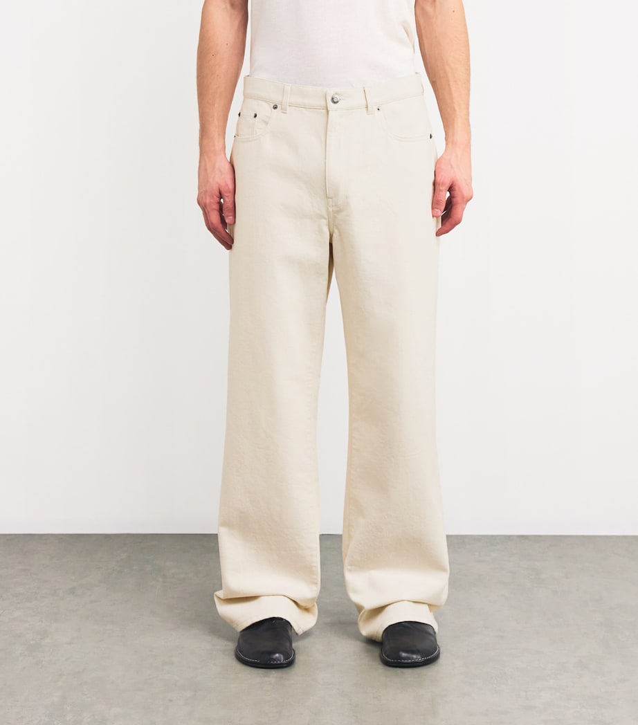 Simkhai Mens Ardie Wide-Leg Jeans Cream Image 3