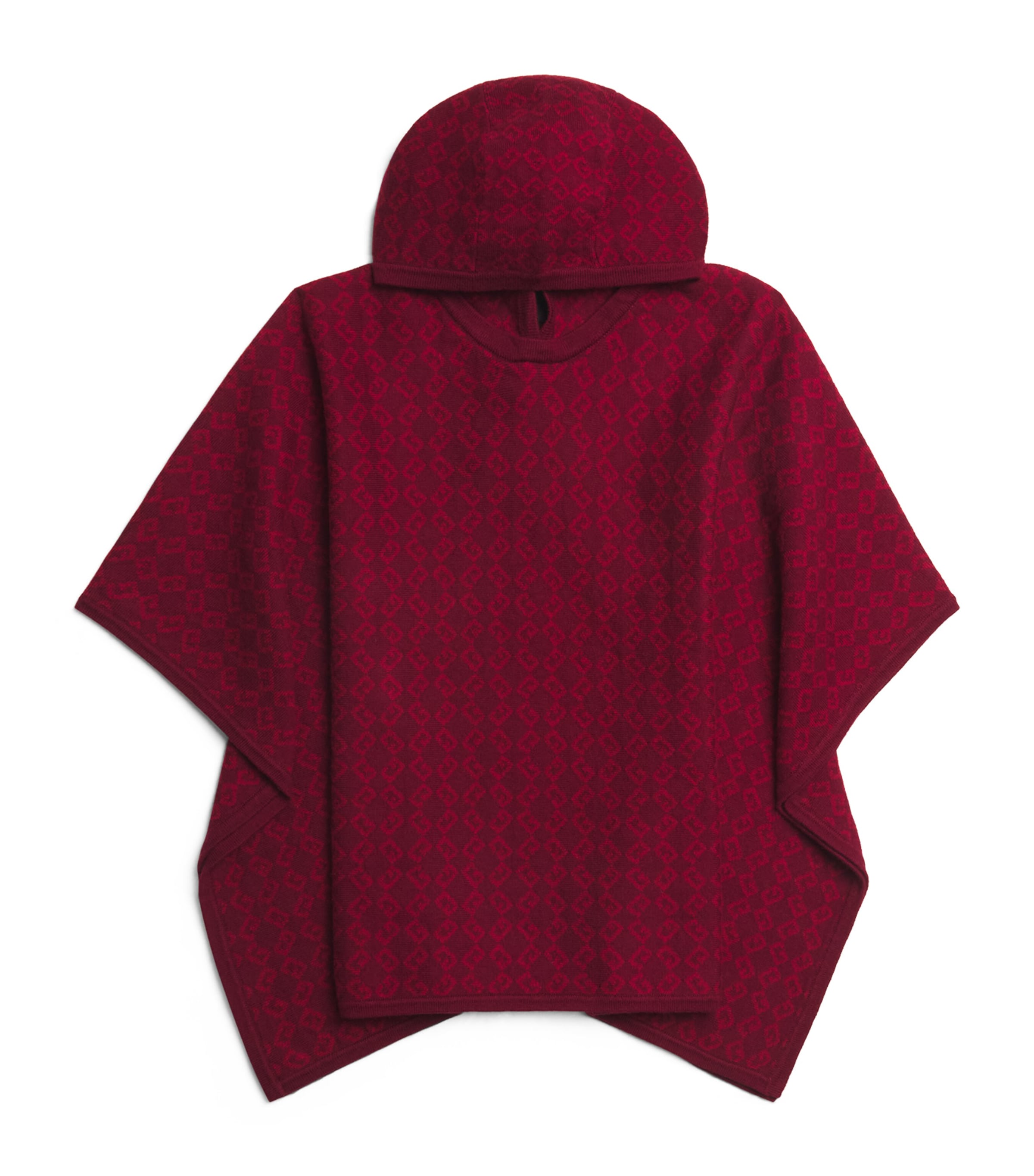 Givenchy Jacquard Hooded Cape In Red