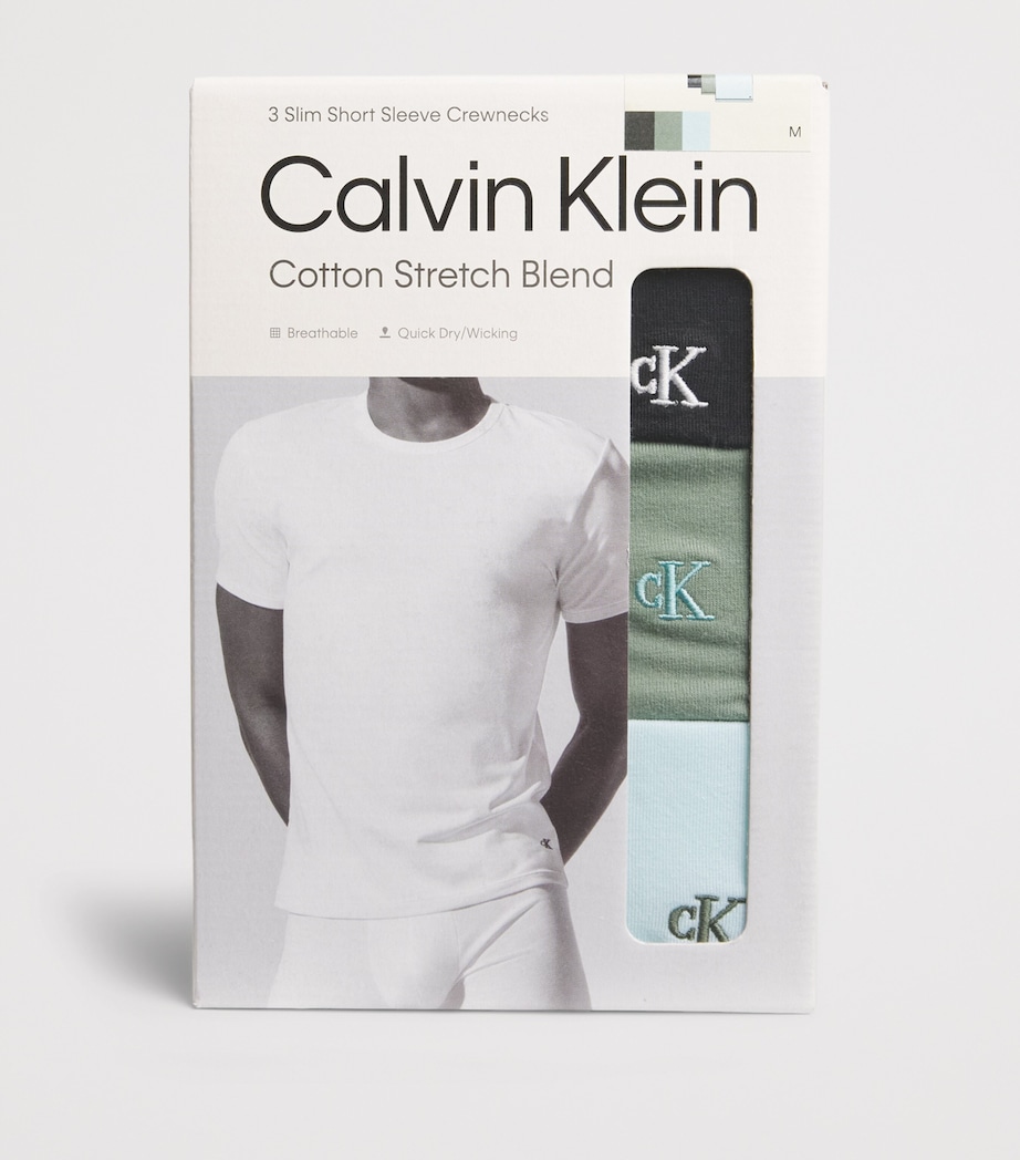Calvin Klein Mens Stretch-Cotton T-Shirts (Pack of 3) Rxz Wspray,black Image 4