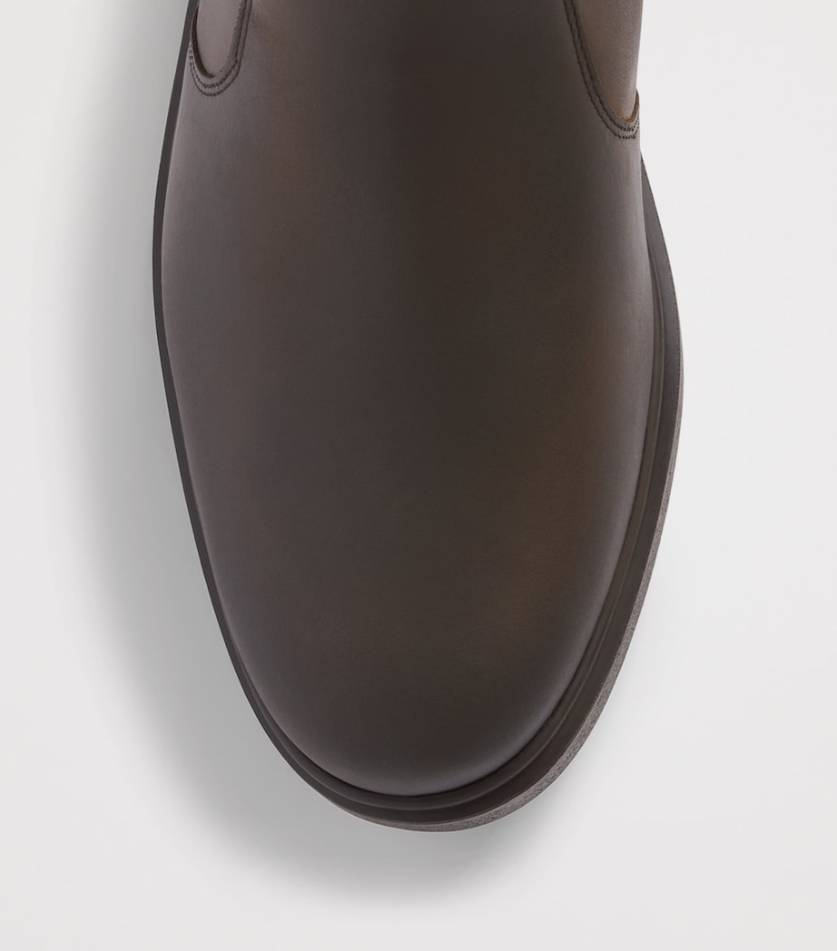 Barbour Leather Hale Chelsea Boots Dark Brown Image 4