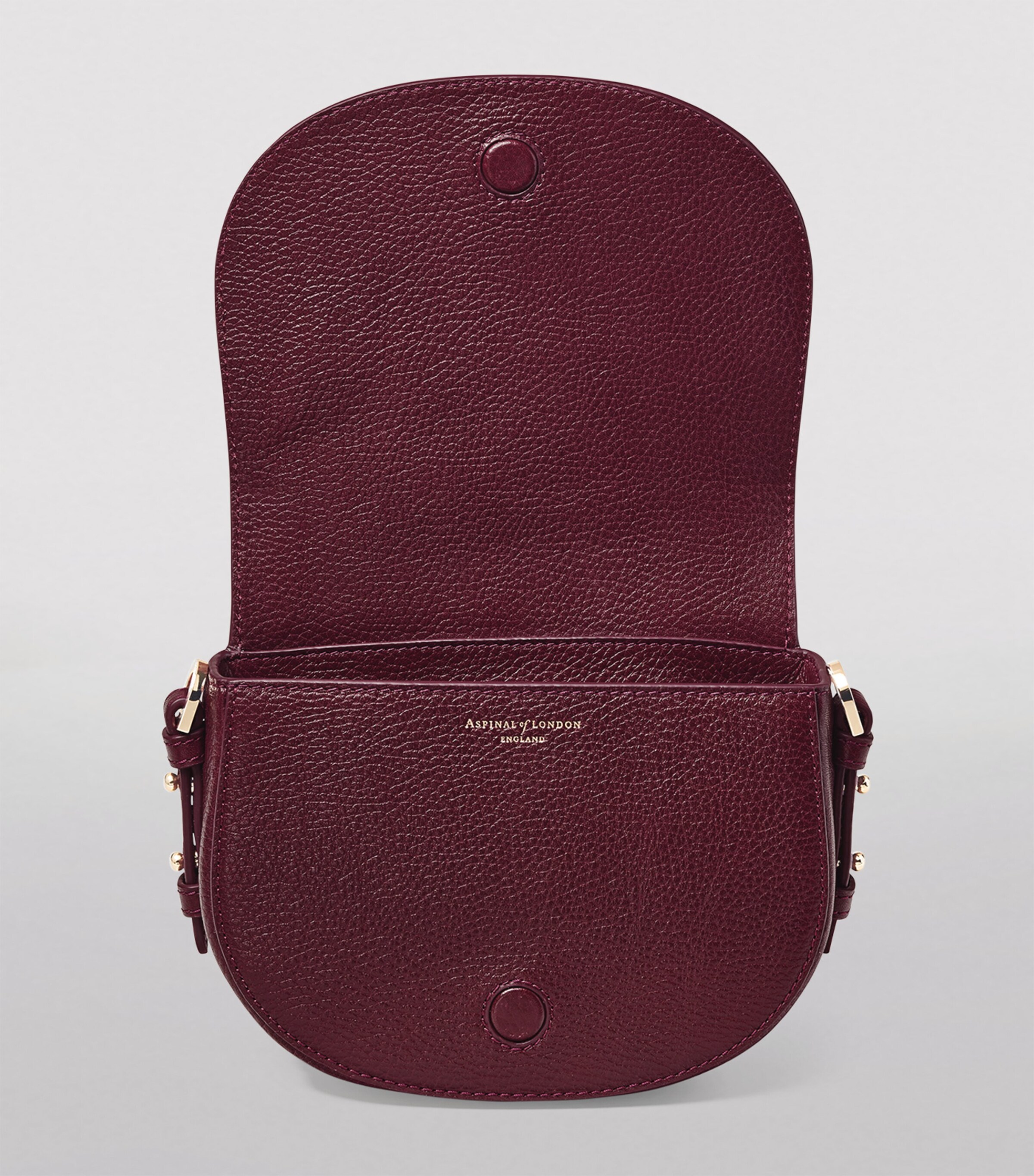 Small Leather Stella Cross-Body Satchel BURGUNDY Image 4