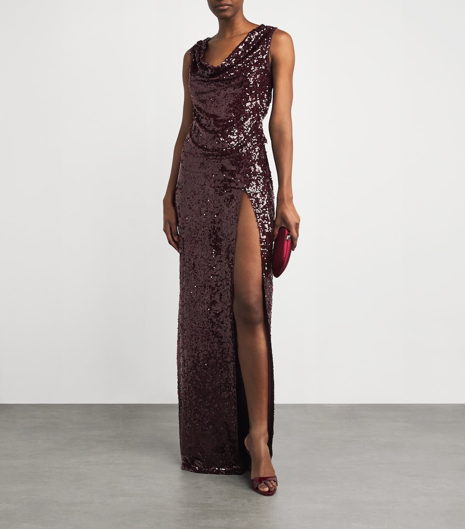 Sequinned Maxi Skirt 946 MULBERRY Image 2