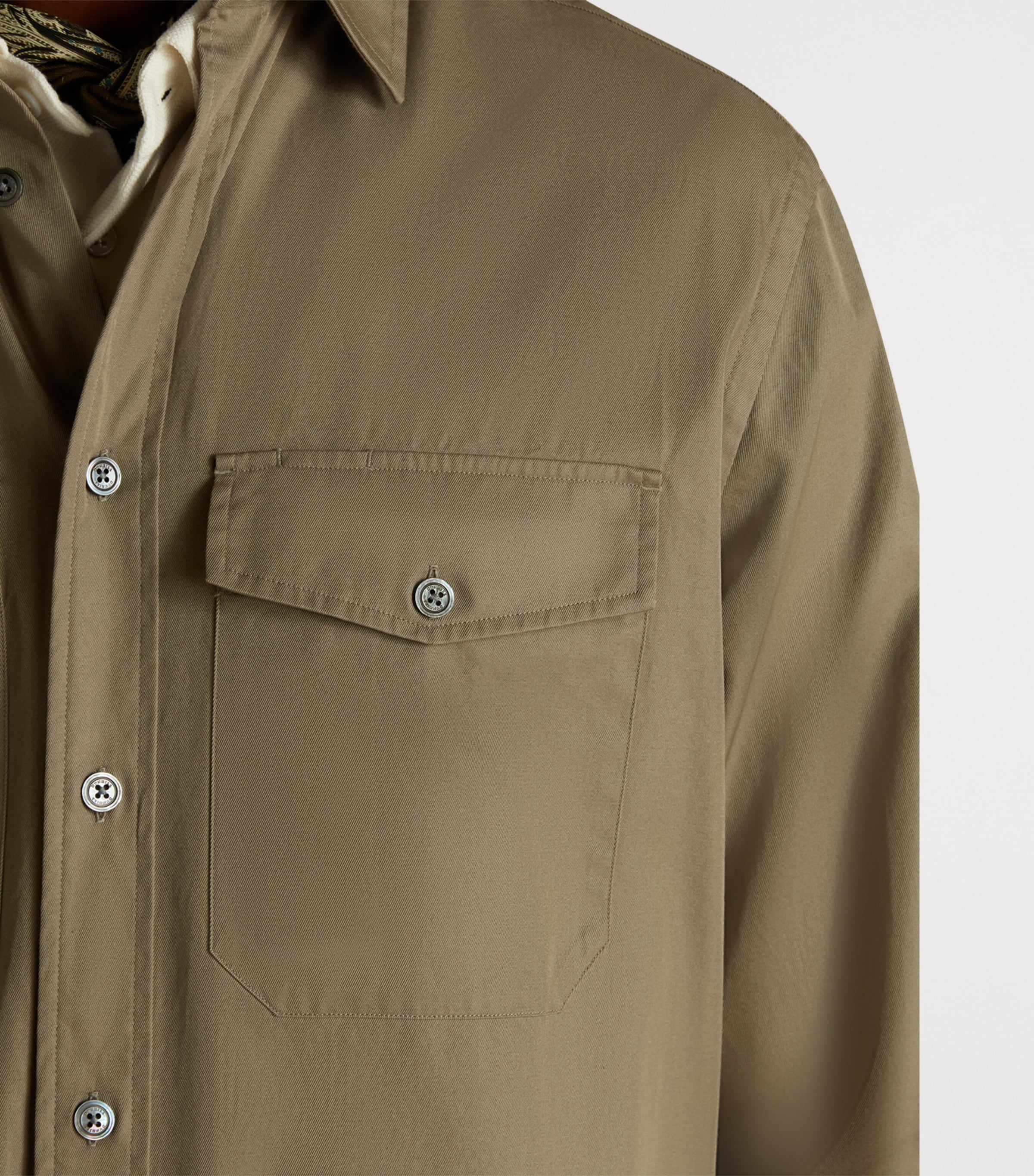 Cotton Gabardine Overshirt 102KHAKI Image 5