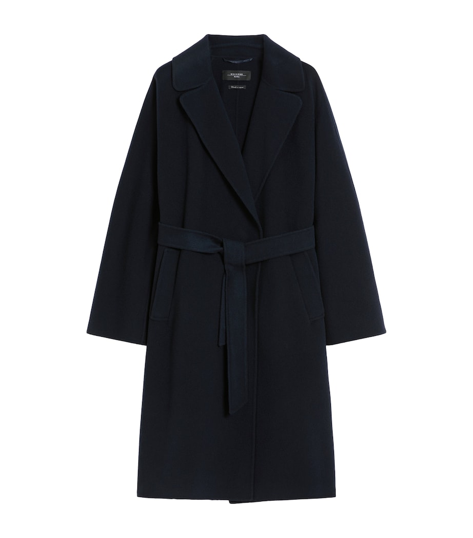 Wool-Blend Belted Coat NAVY Image 1