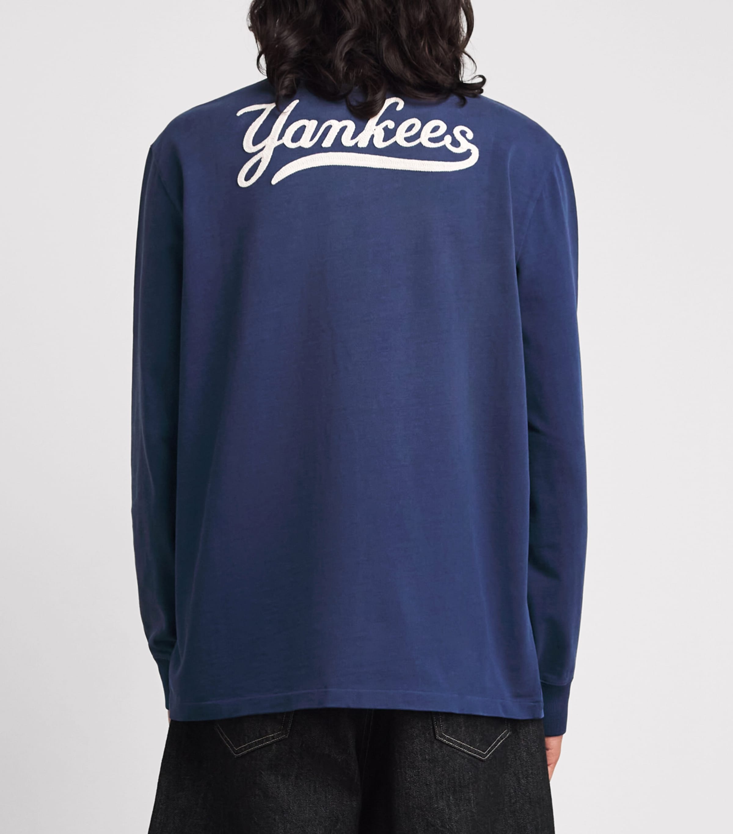 Polo Ralph Lauren Mens x Yankees Cotton Rugby Polo Shirt Dark Cobalt Image 5