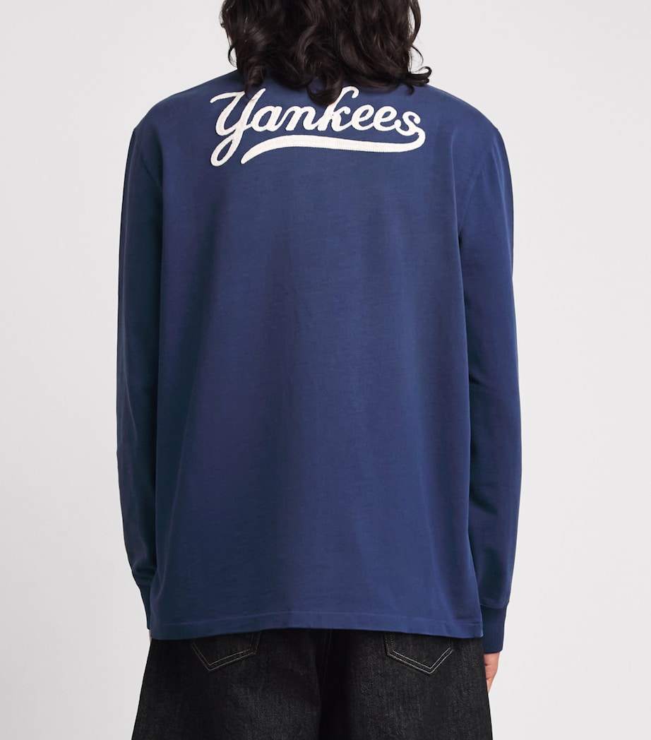 Polo Ralph Lauren Mens x Yankees Cotton Rugby Polo Shirt Dark Cobalt Image 5