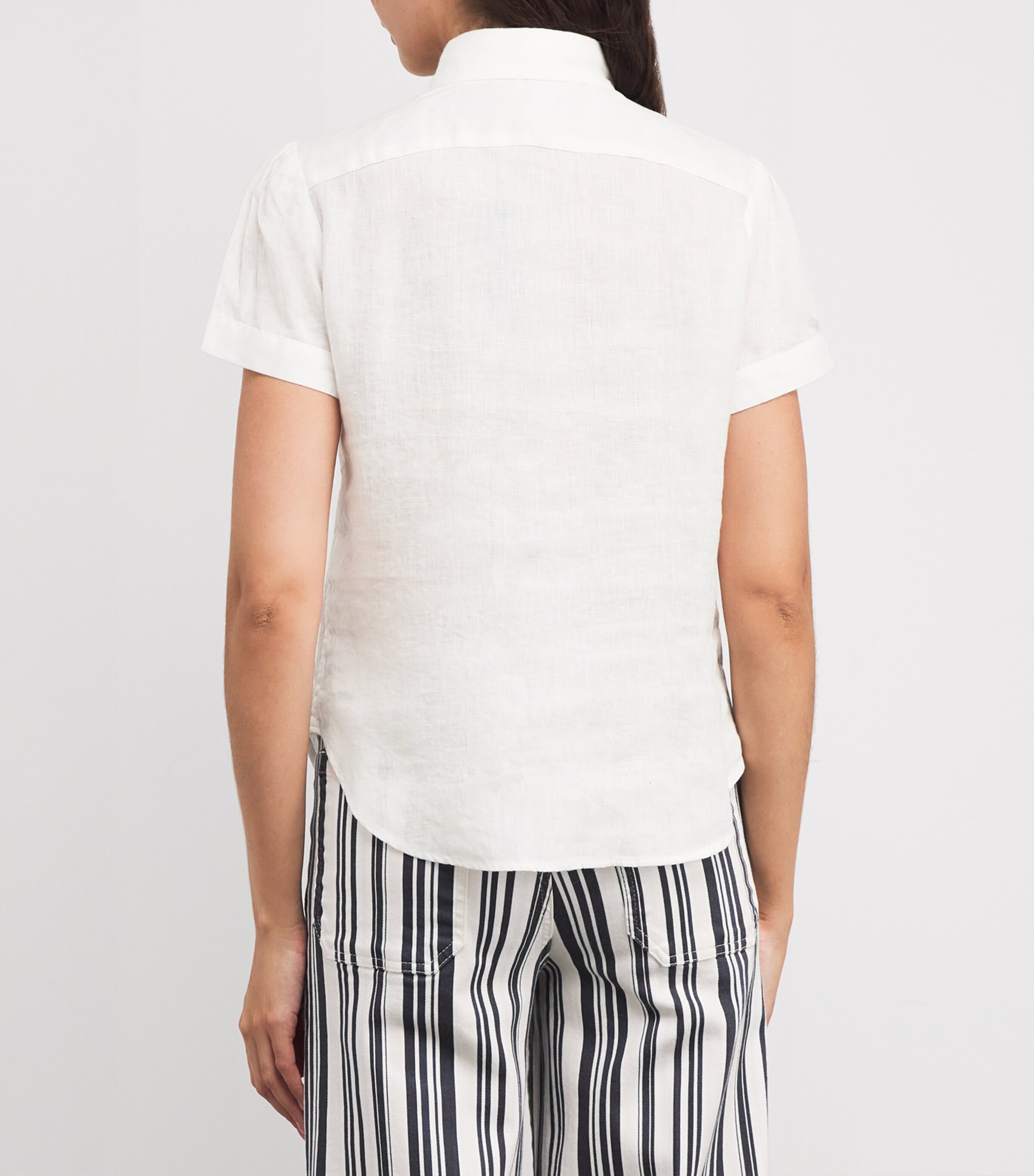 Polo Ralph Lauren Womens Linen Short-Sleeve Shirt White Image 4