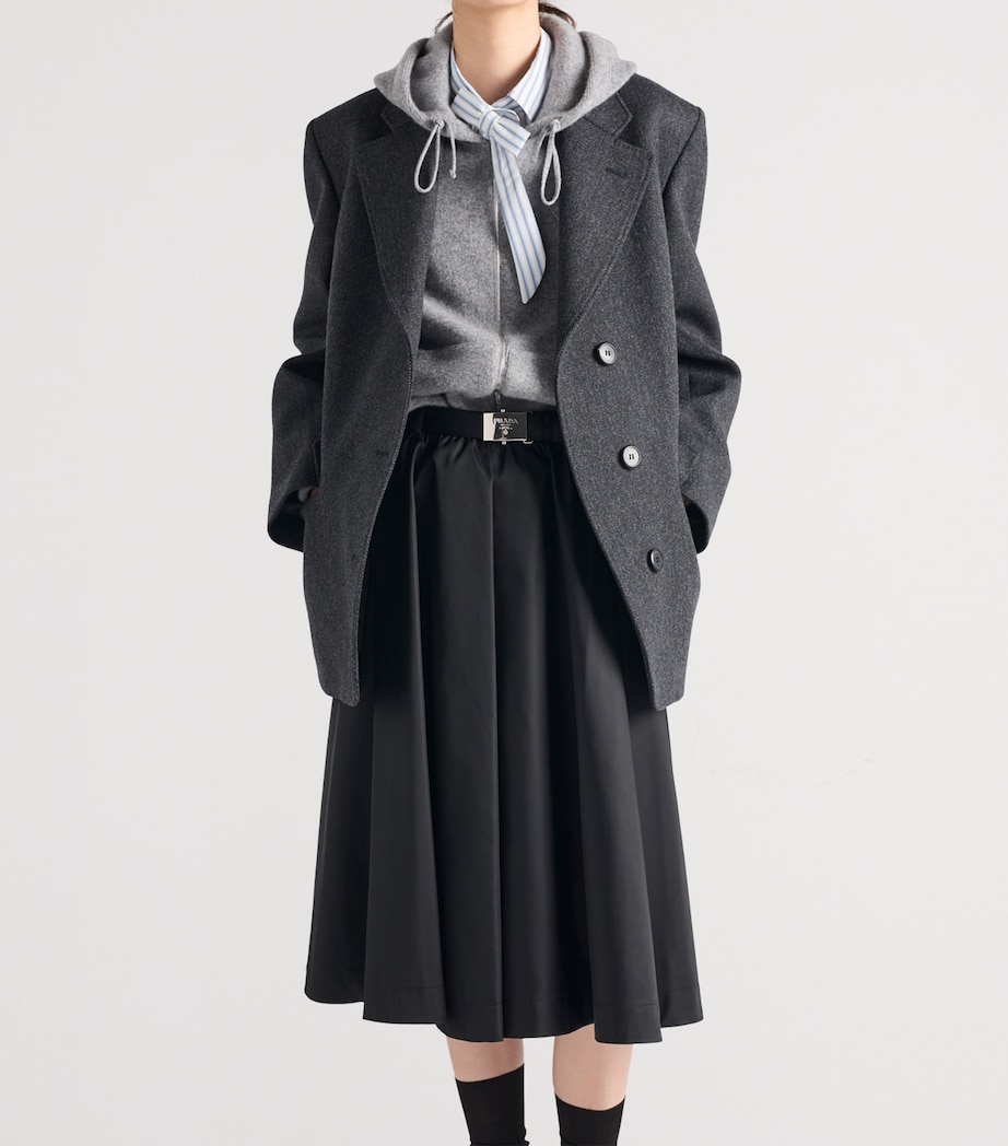 Re-Nylon Belted Midi Skirt F0002 Image 3