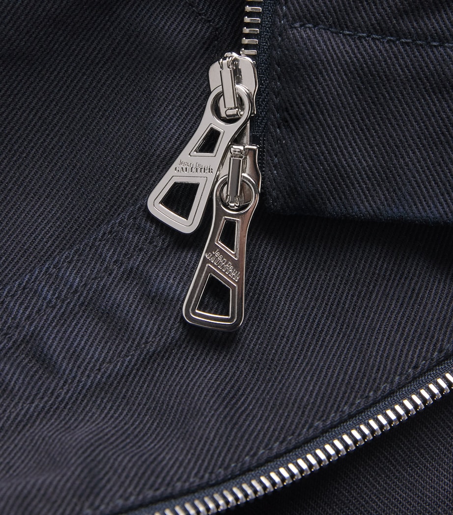 Split-Hem Denim Jacket 59-NAVY Image 5