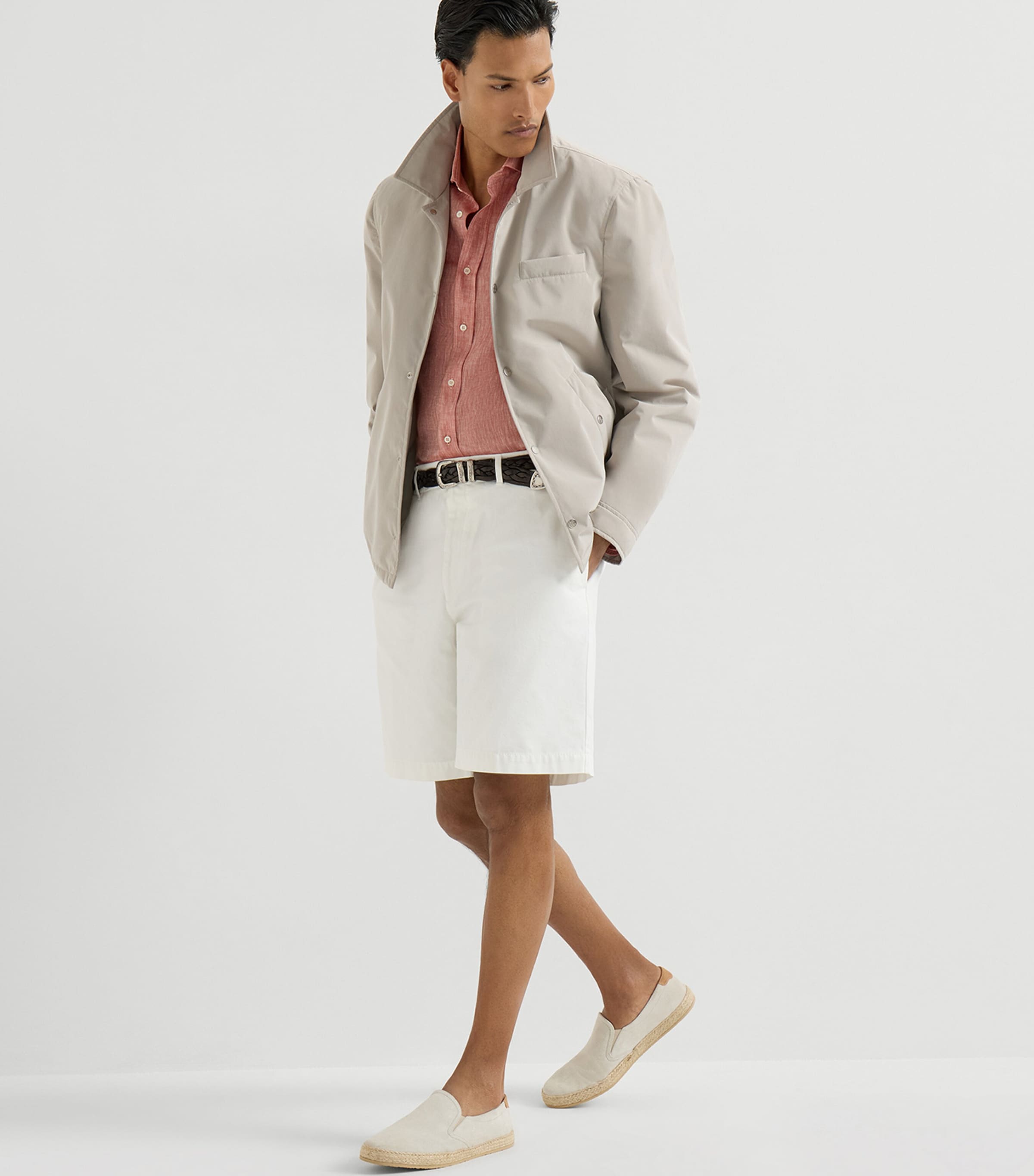 Brunello Cucinelli Mens Linen Easy-Fit Shirt Image 5