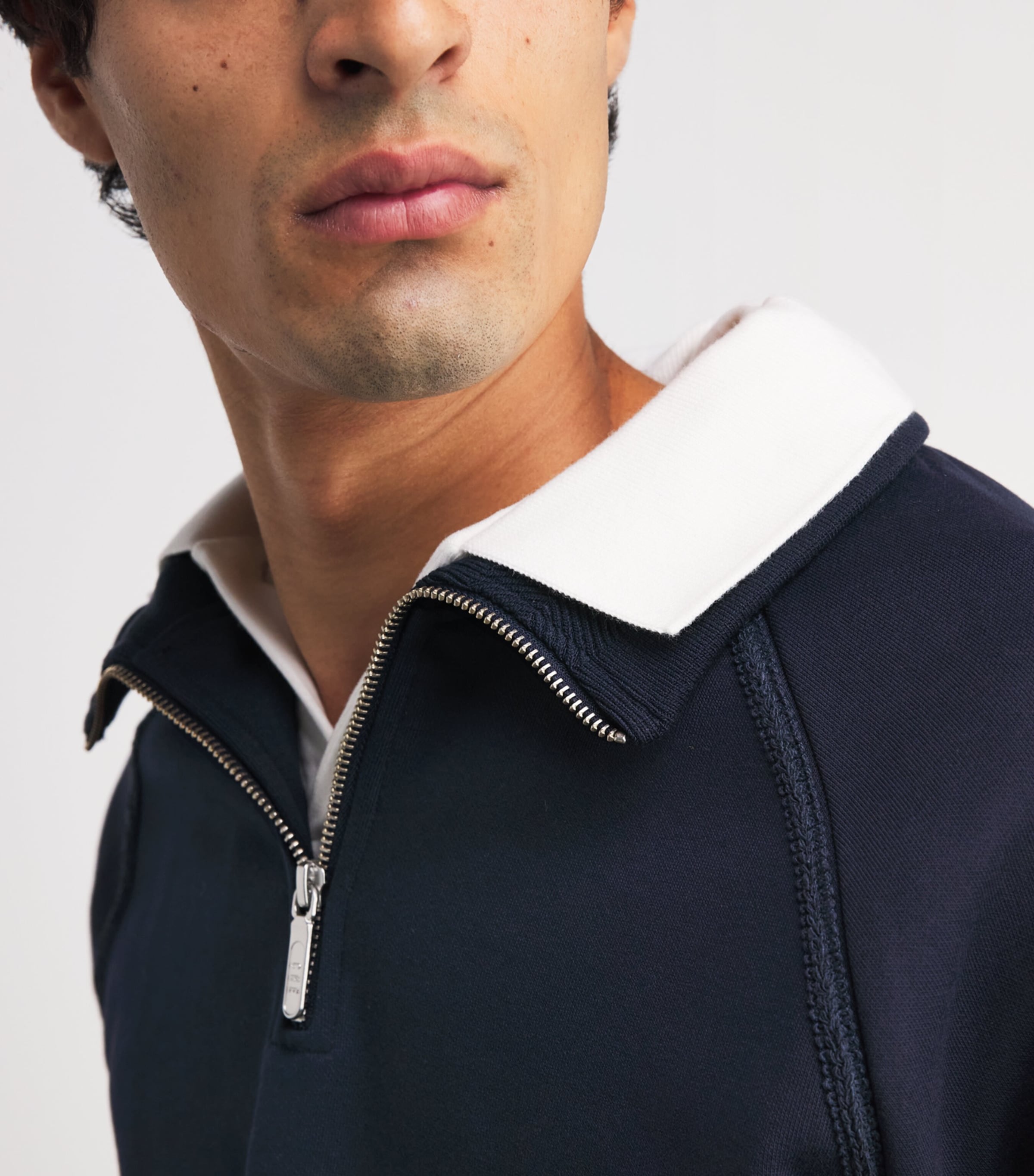 CHÉ Mens Varez Quarter-Zip Sweatshirt Navy Image 3