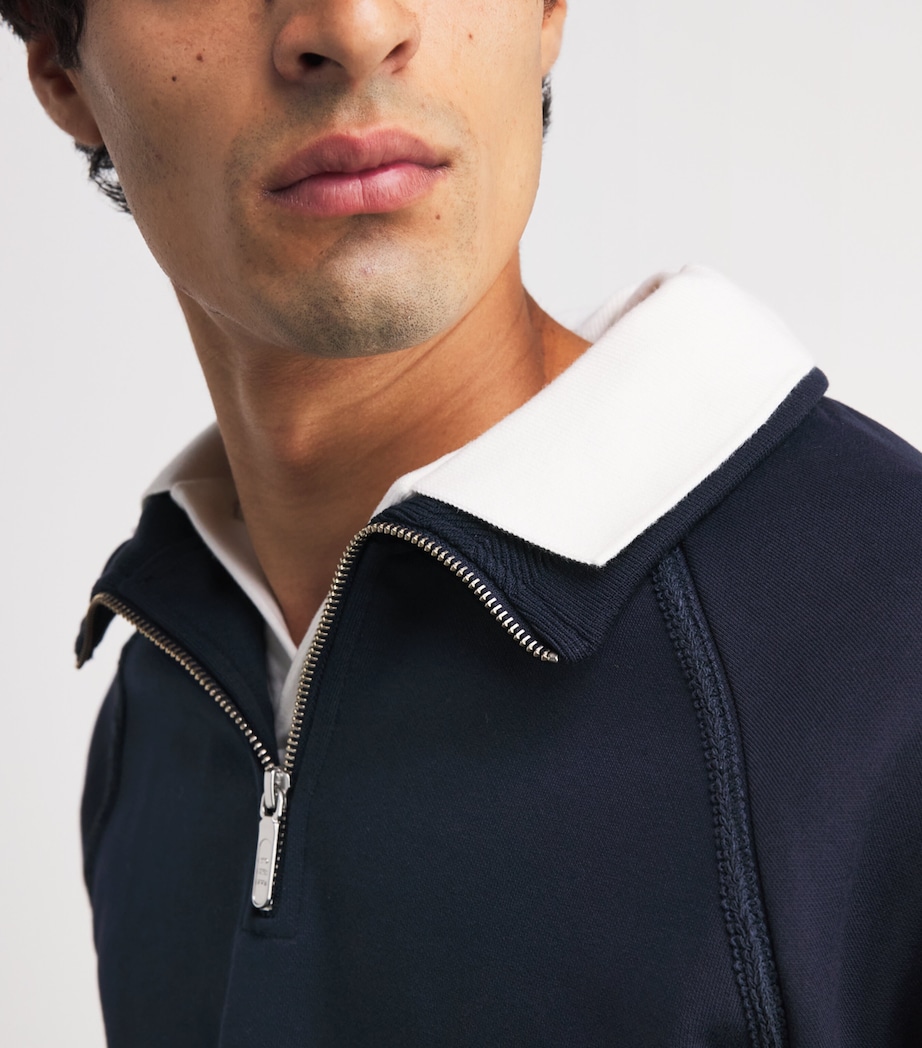 CHÉ Mens Varez Quarter-Zip Sweatshirt Navy Image 3