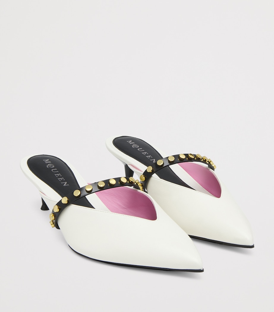 Leather Revel Heeled Mules 50 9520 Image 3