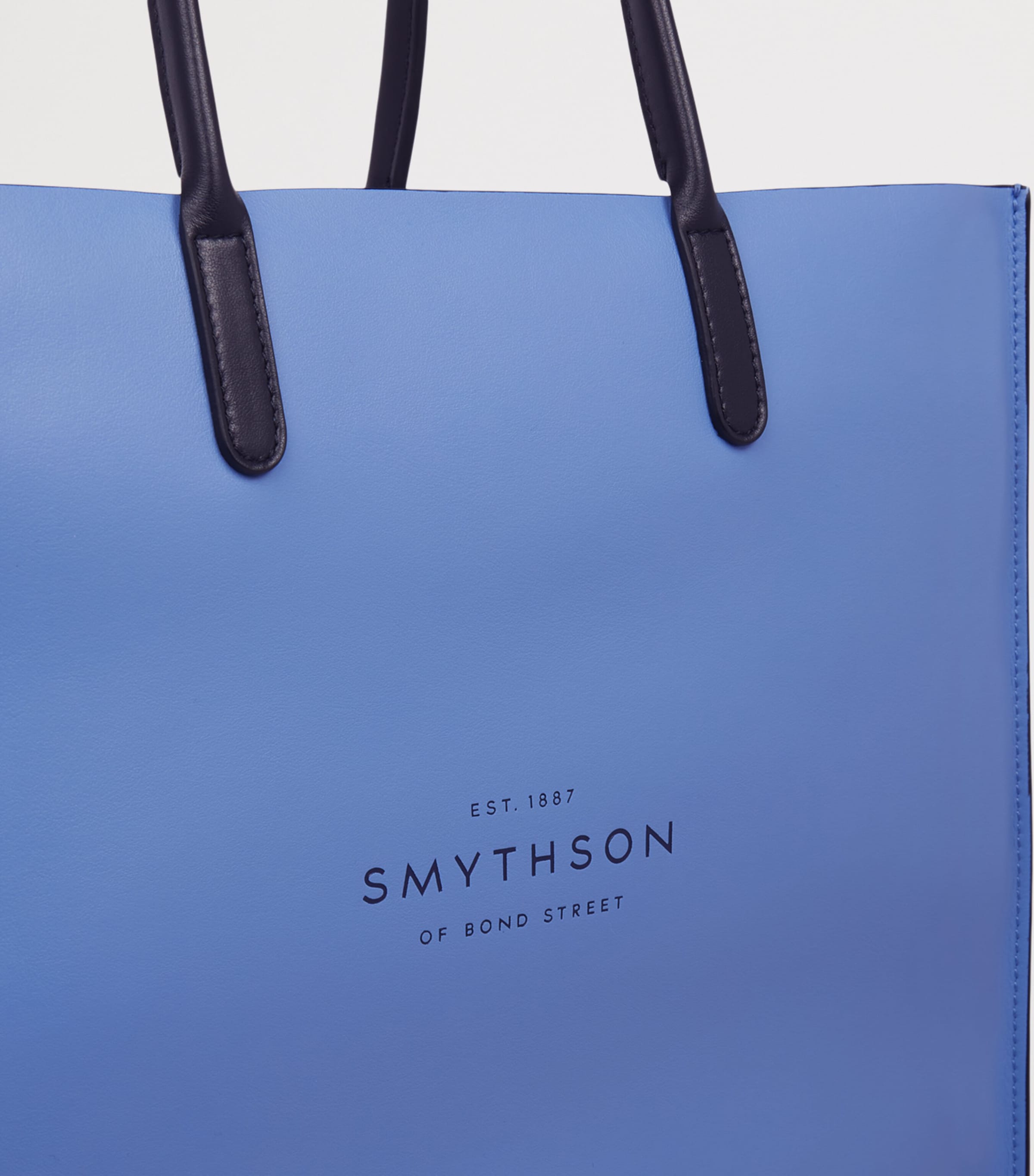 Smythson Mini Leather Kingly Tote Bag Smythson Blue Image 5