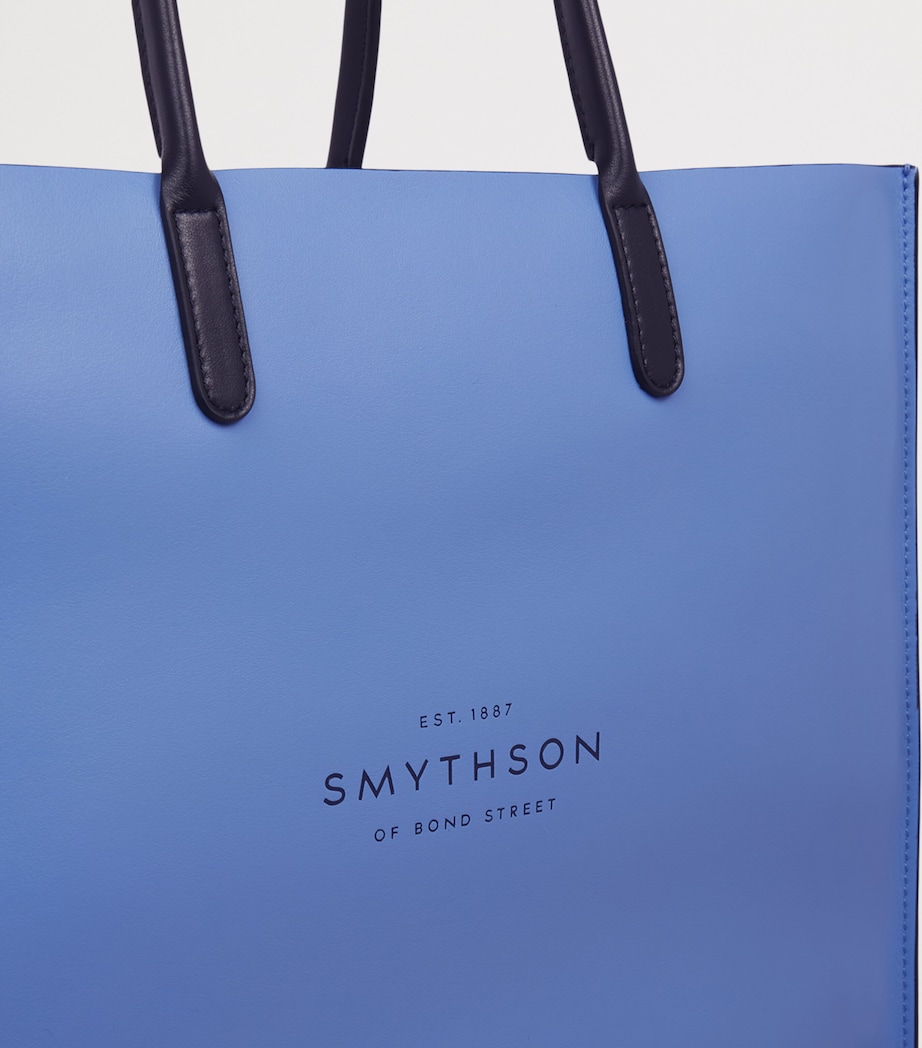 Smythson Mini Leather Kingly Tote Bag Smythson Blue Image 5