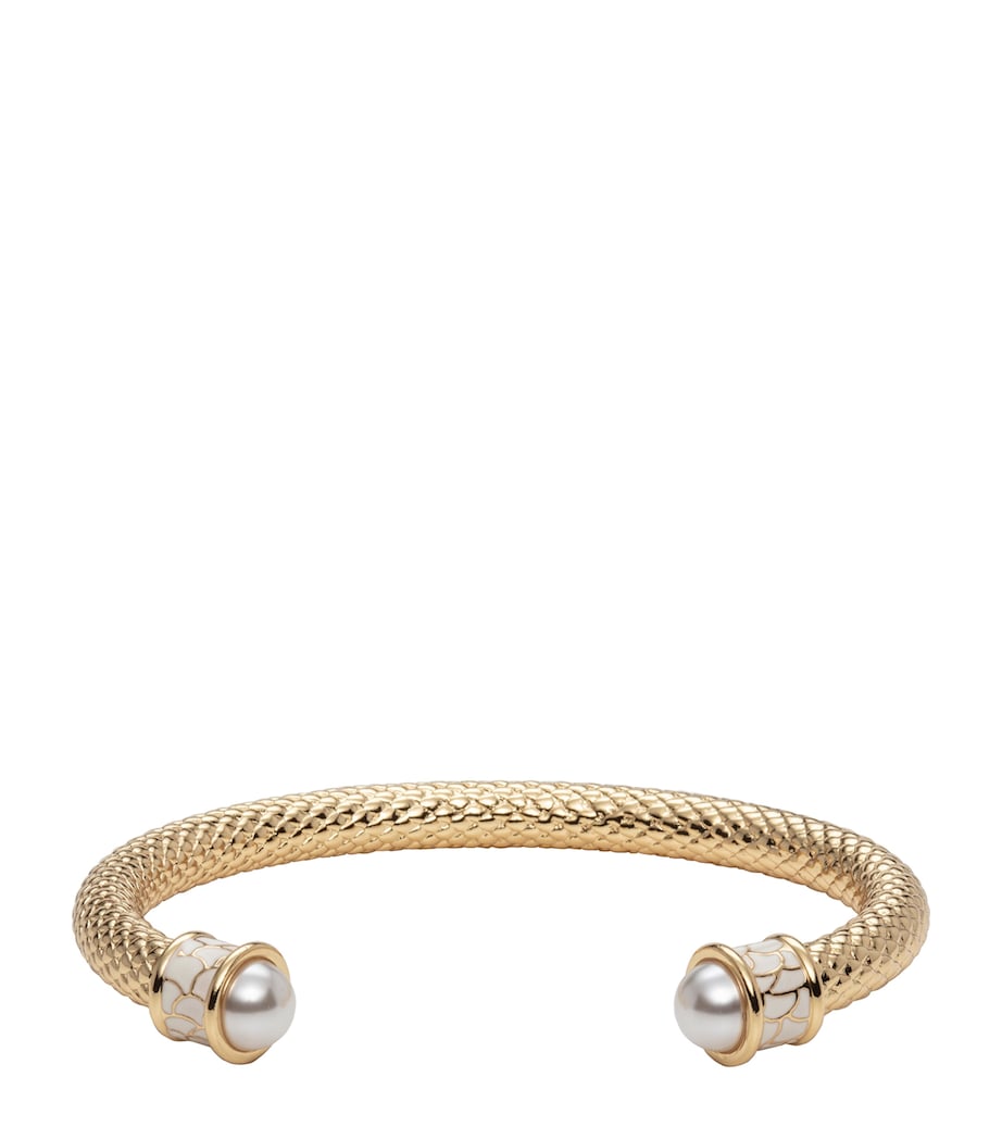 Halcyon Days Gold-Plated Salamander Torque Bracelet Cream/gold Image 1