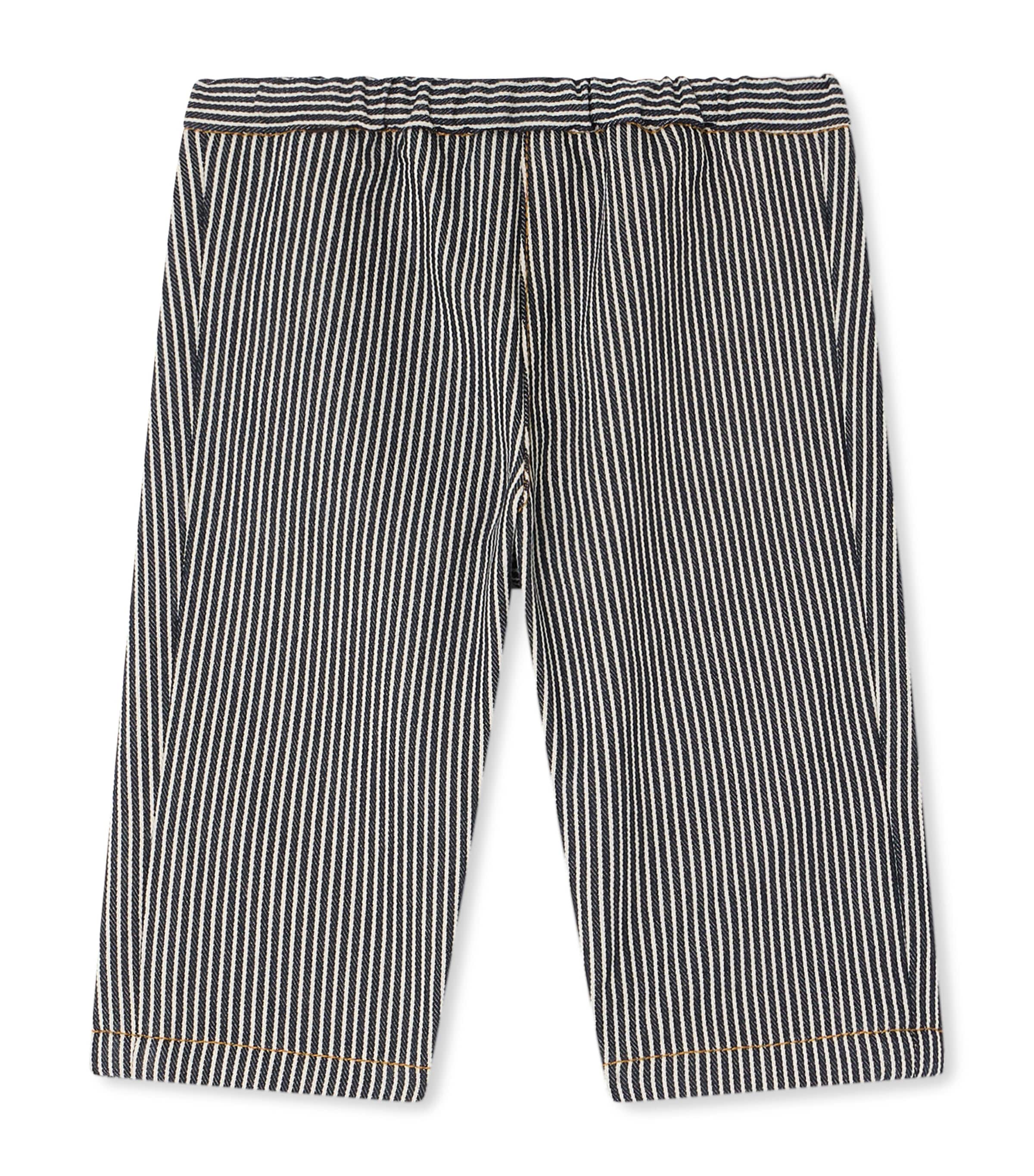 Bonpoint Cotton Striped Dandy Trousers (6-18 Months) Ra Faux Noir Image 1