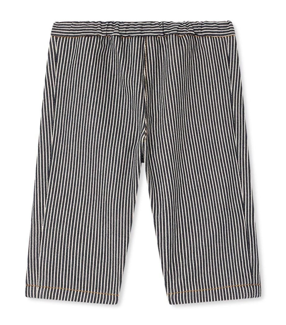 Bonpoint Cotton Striped Dandy Trousers (6-18 Months) Ra Faux Noir Image 1