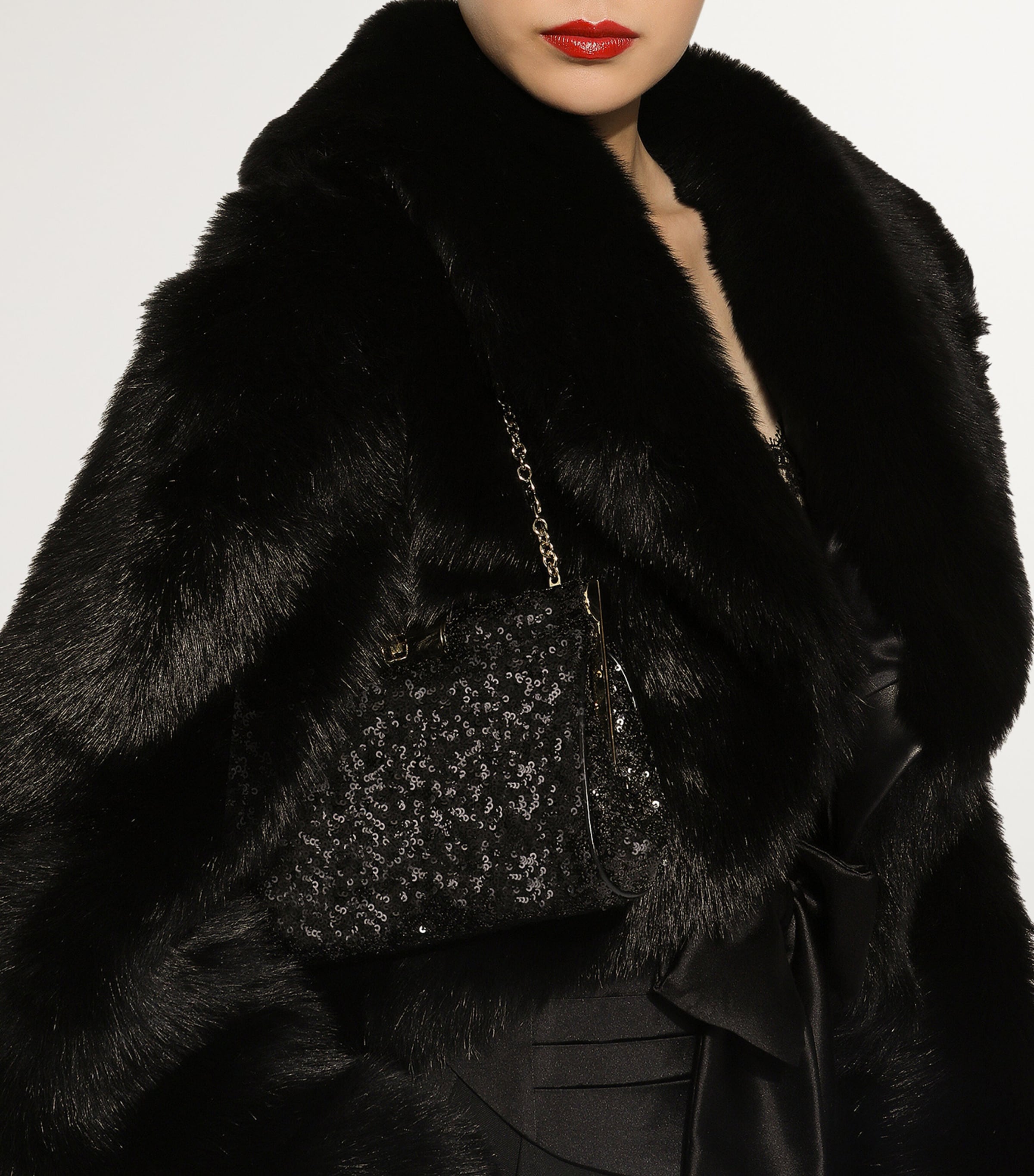 Medium Sequin-Detail Marlene Shoulder Bag 80999-BLACK Image 2