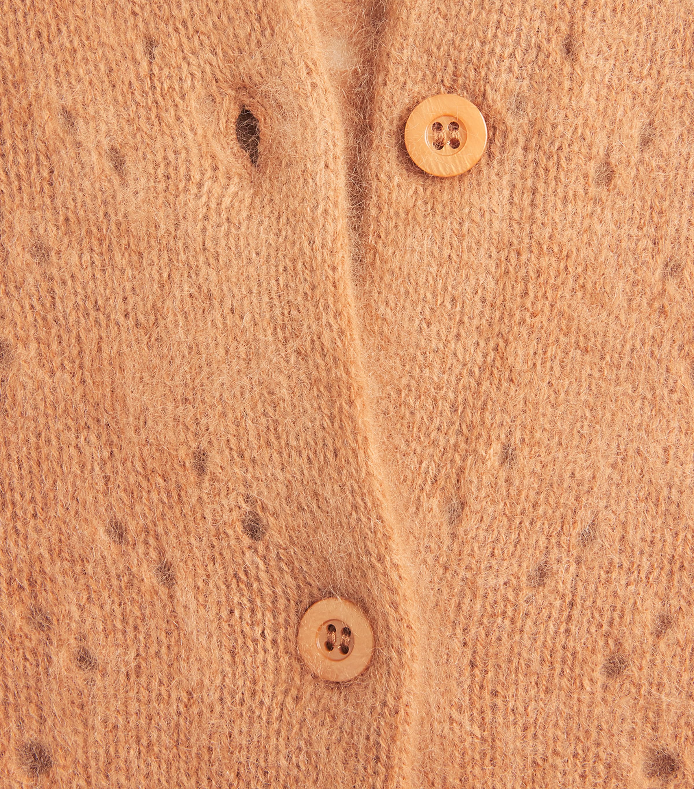 FRAME Womens Wool-Cashmere Airy Teddy Cardigan Camel Image 6