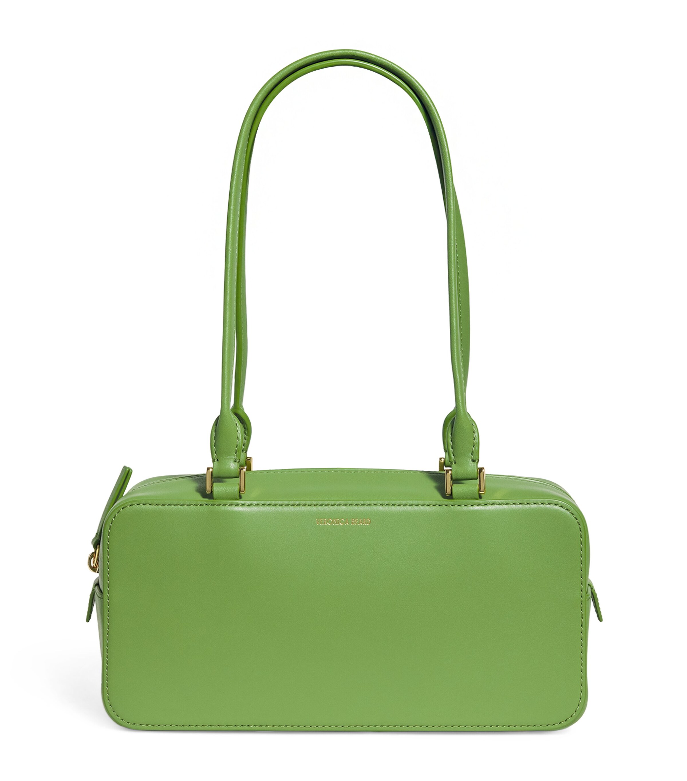 Shop Veronica Beard Leather Boxy Shoulder Bag In Green