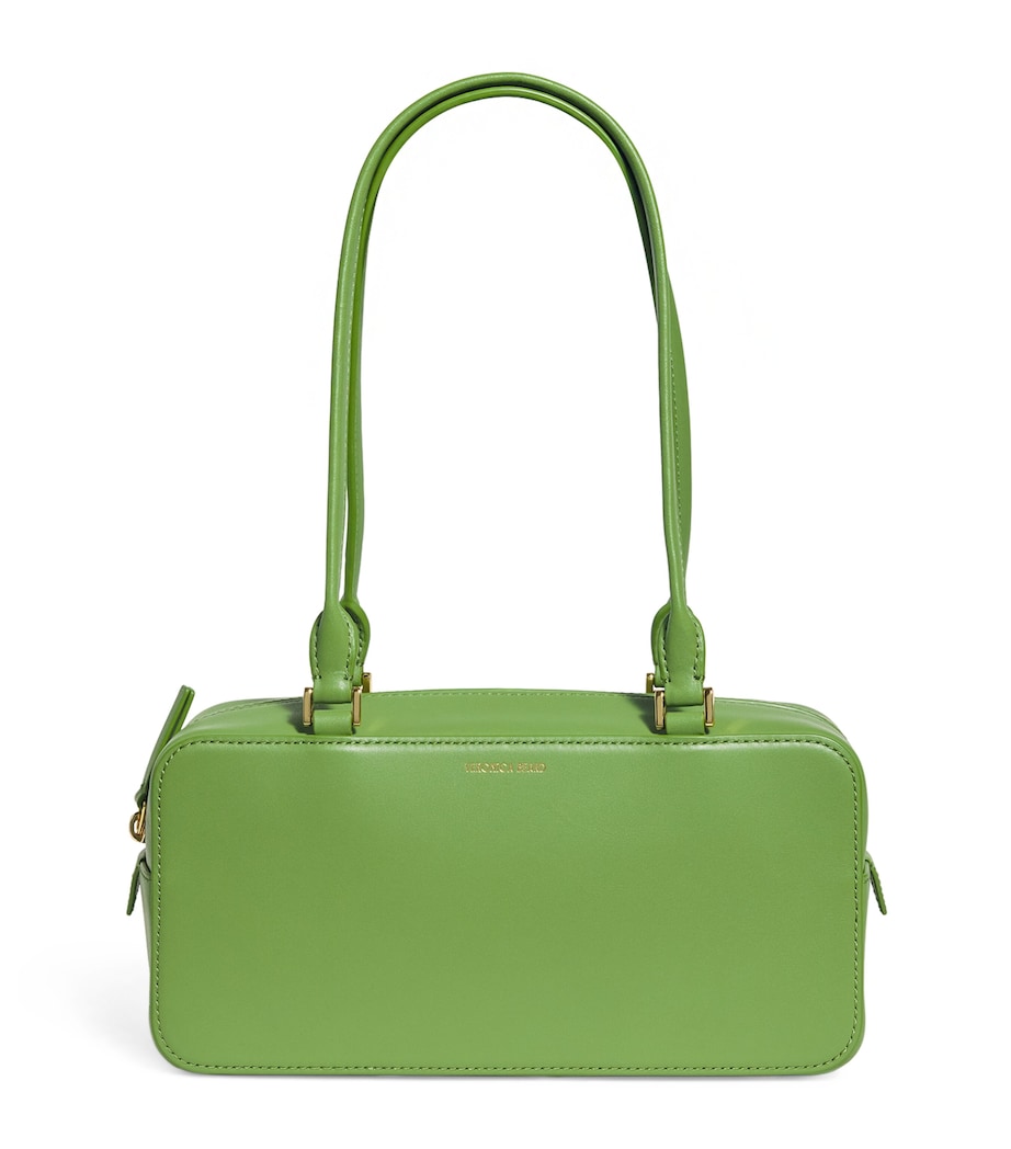 Veronica Beard Leather Boxy Shoulder Bag Lemongrass Image 1