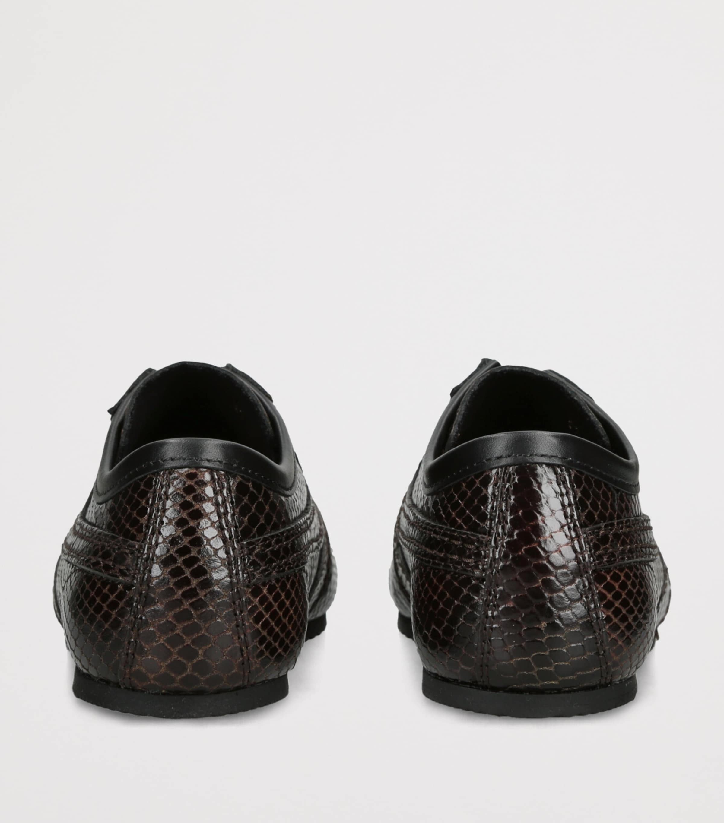Leather Snakeskin-Effect Dustin Sneakers DARK BROWN Image 2