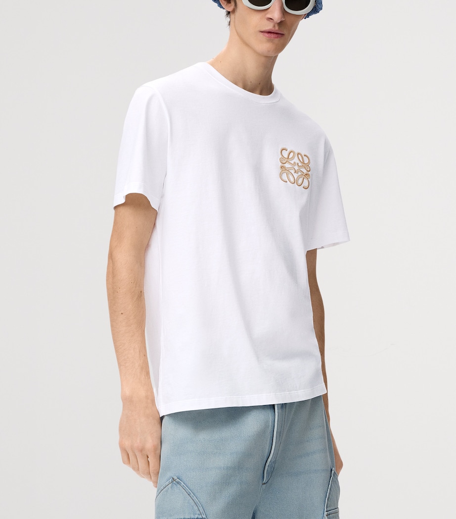 LOEWE Mens x Paula's Ibiza Anagram Relaxed T-Shirt White Image 3